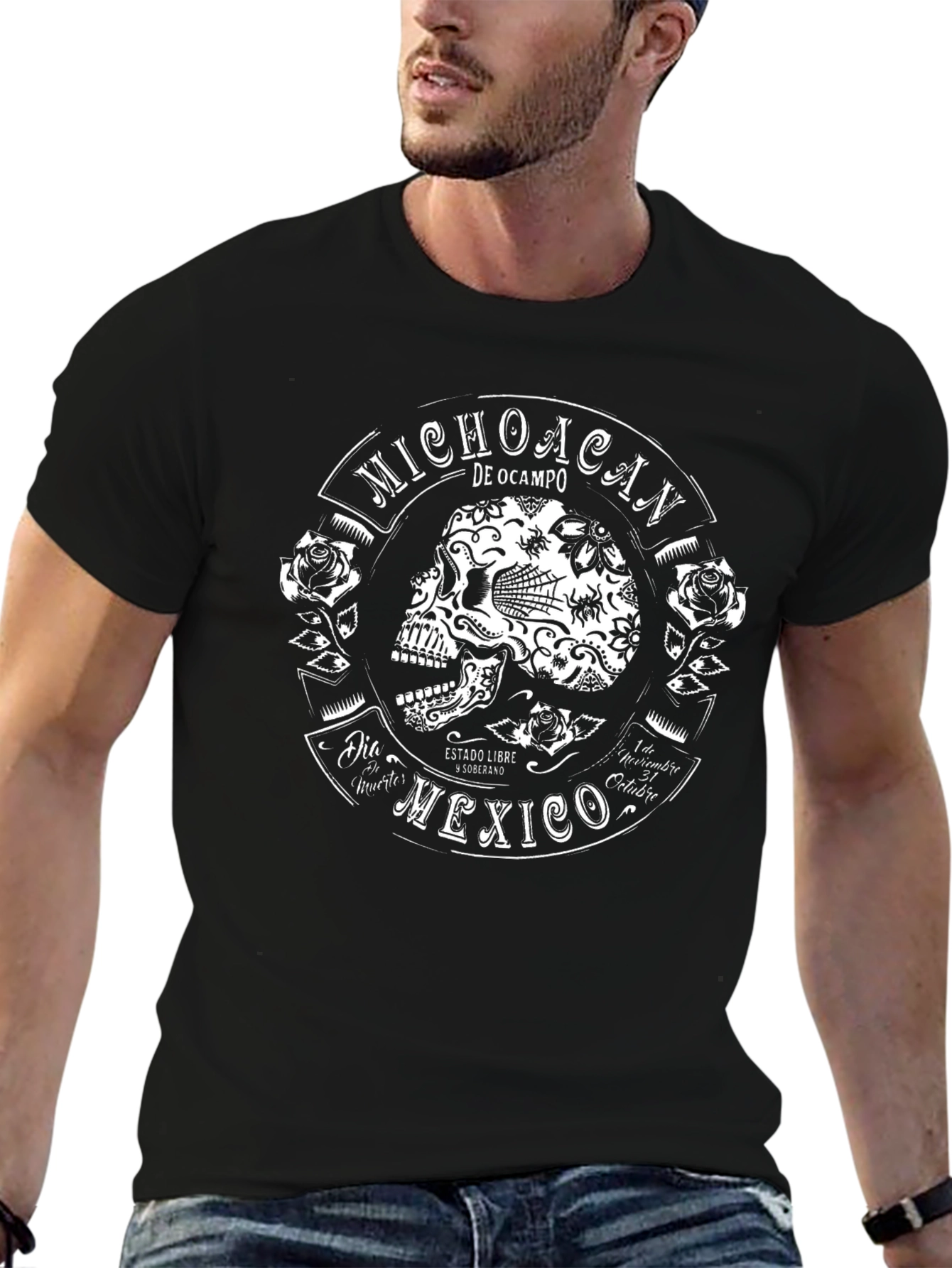 Michoacan Mexico Skull Graphic T-Shirt