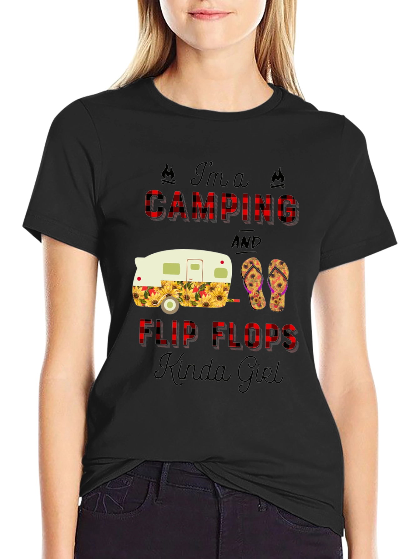 Camping & Flip Flops Graphic Tee
