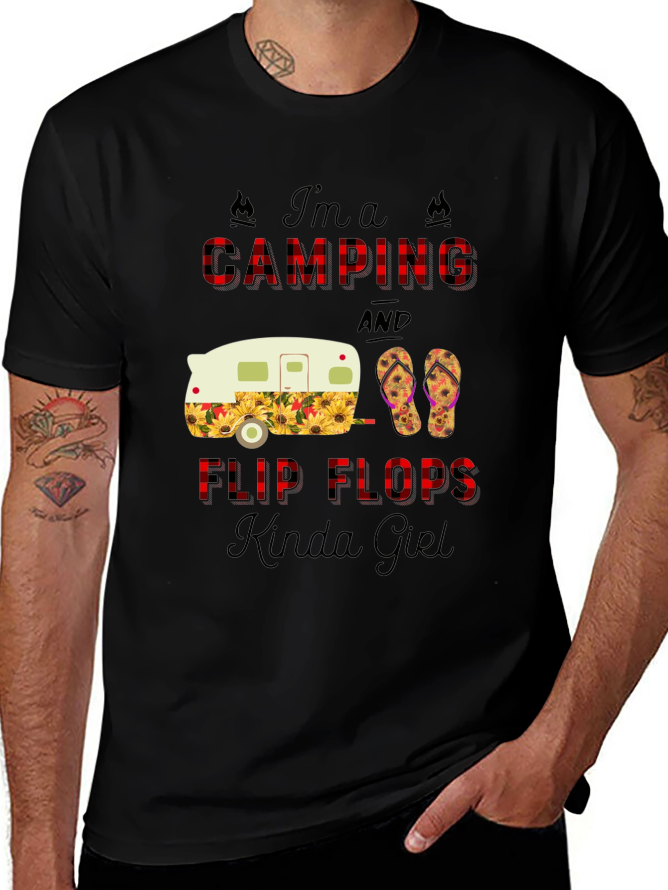 Camping & Flip Flops Graphic Tee