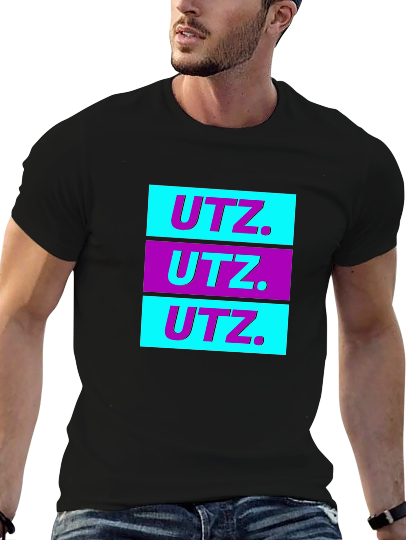 Retro UTZ Graphic Tee - Black Cotton Blend