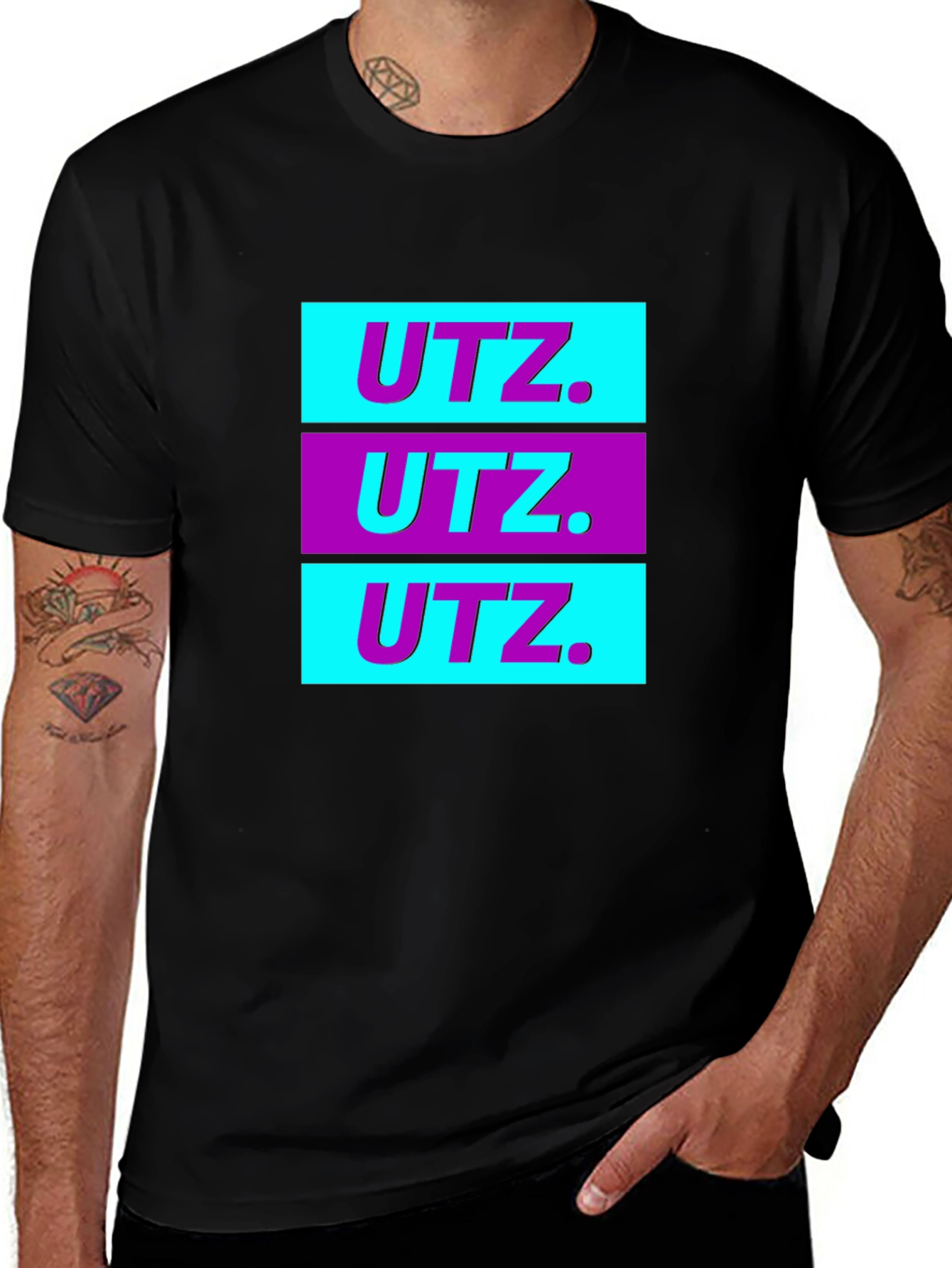 Retro UTZ Graphic Tee - Black Cotton Blend