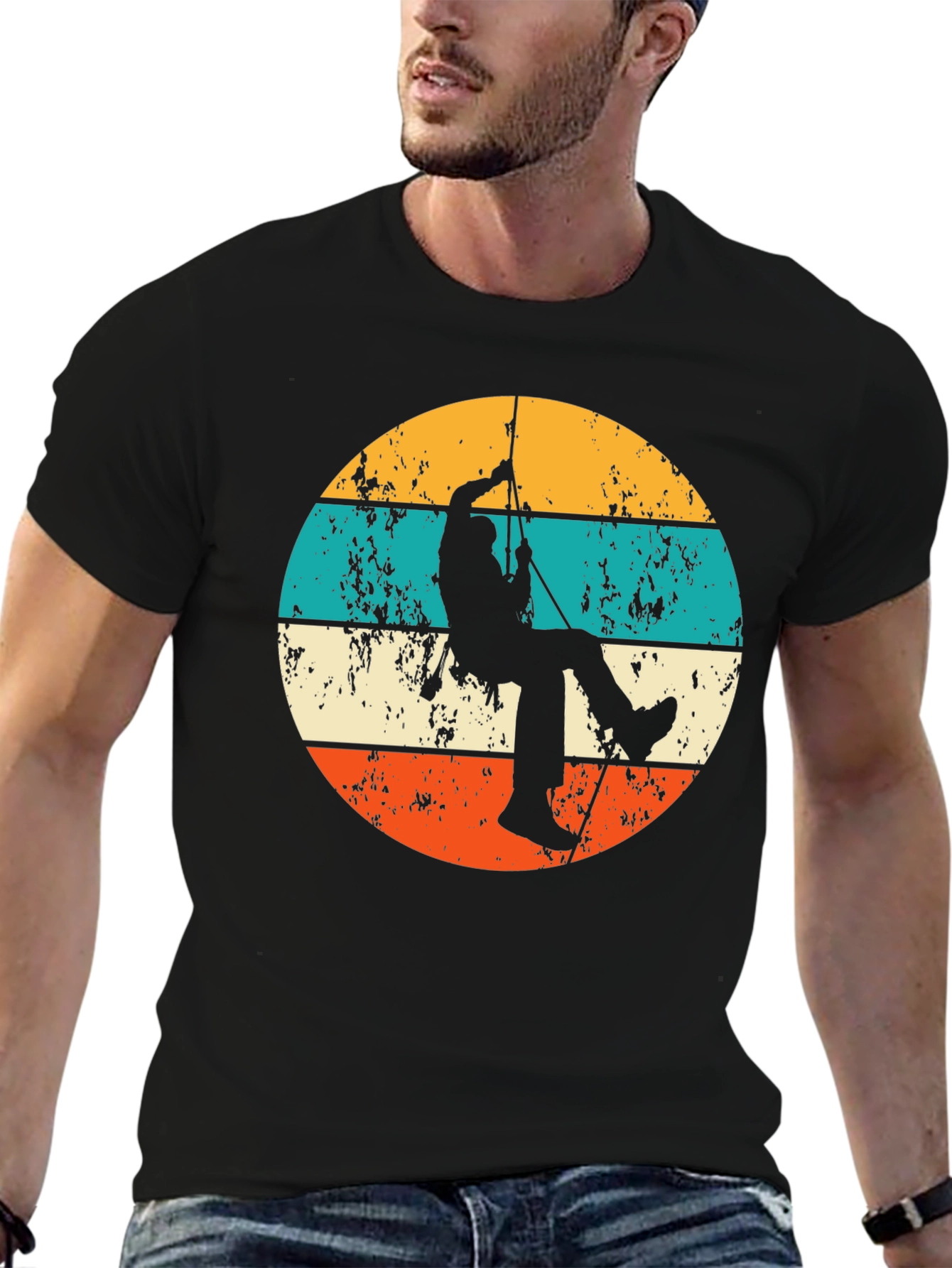 Retro Rock Climbing T-Shirt - Adventure Apparel