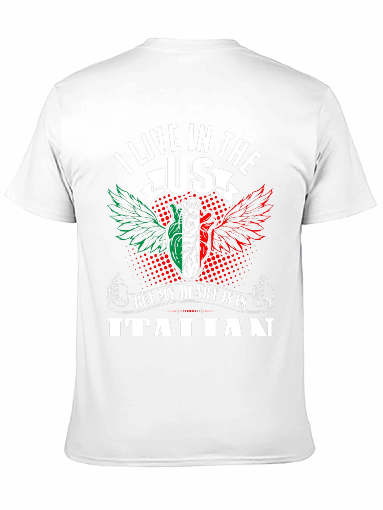 Italian Pride T-Shirt USA Resident with Italian Heart