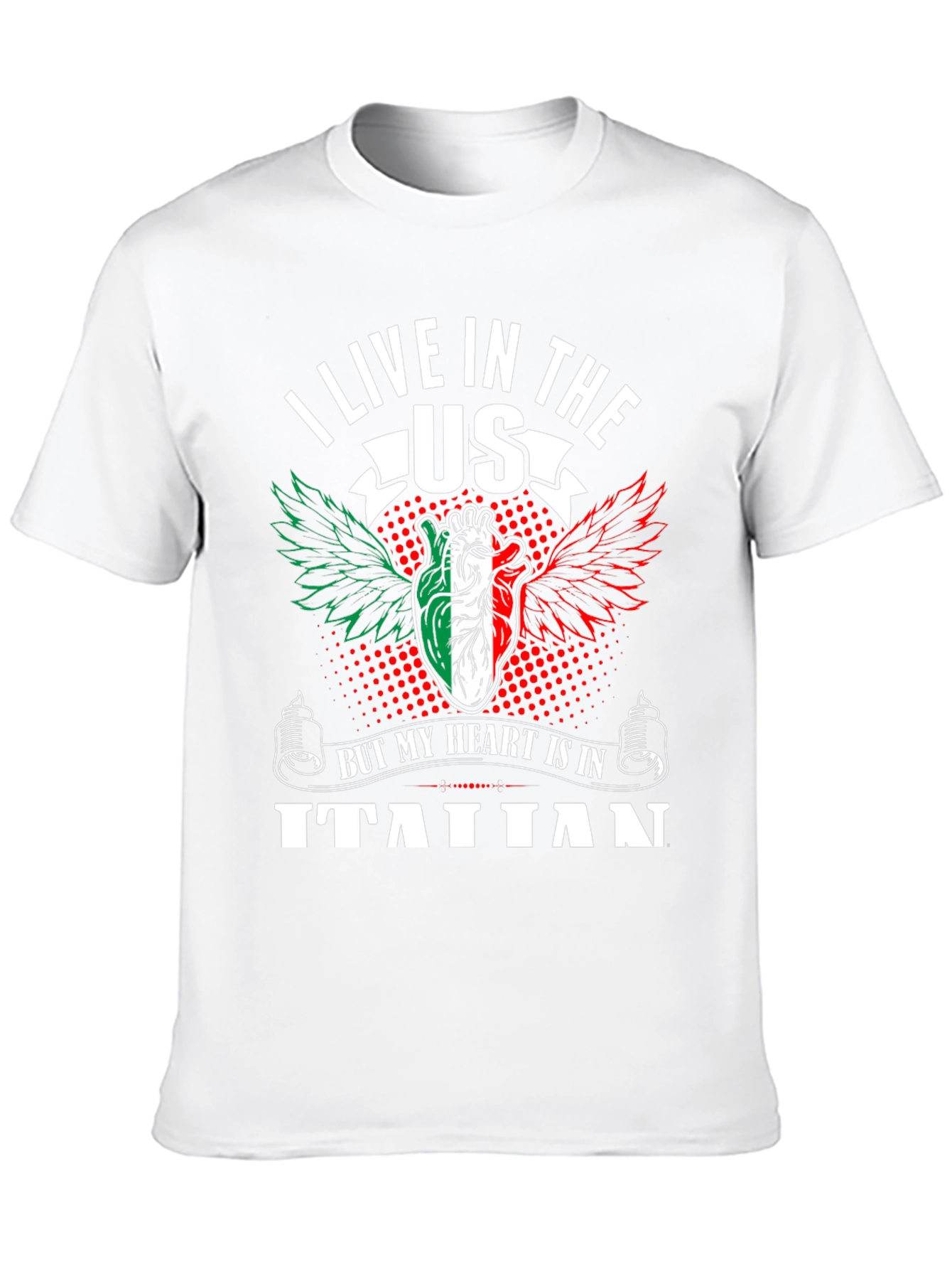 Italian Pride T-Shirt USA Resident with Italian Heart