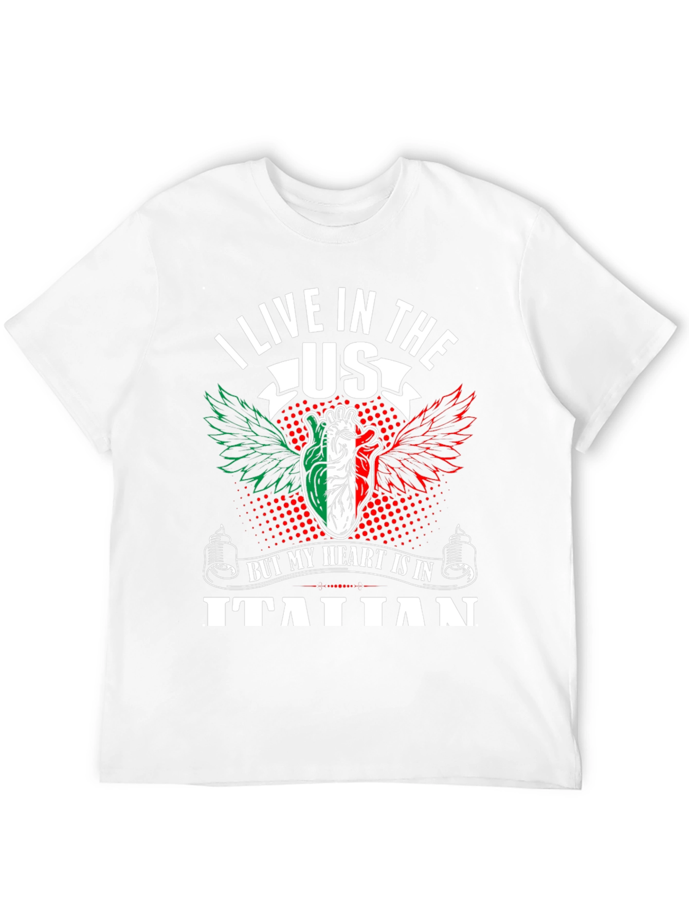 Italian Pride T-Shirt USA Resident with Italian Heart
