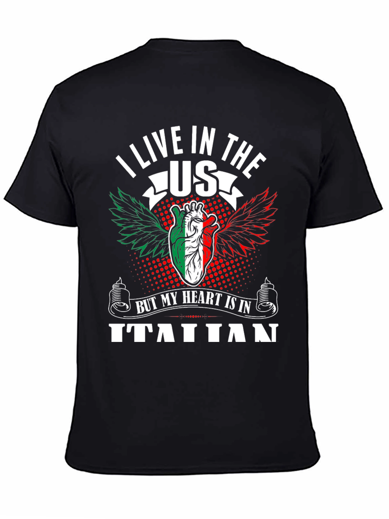 Italian Pride T-Shirt USA Resident with Italian Heart