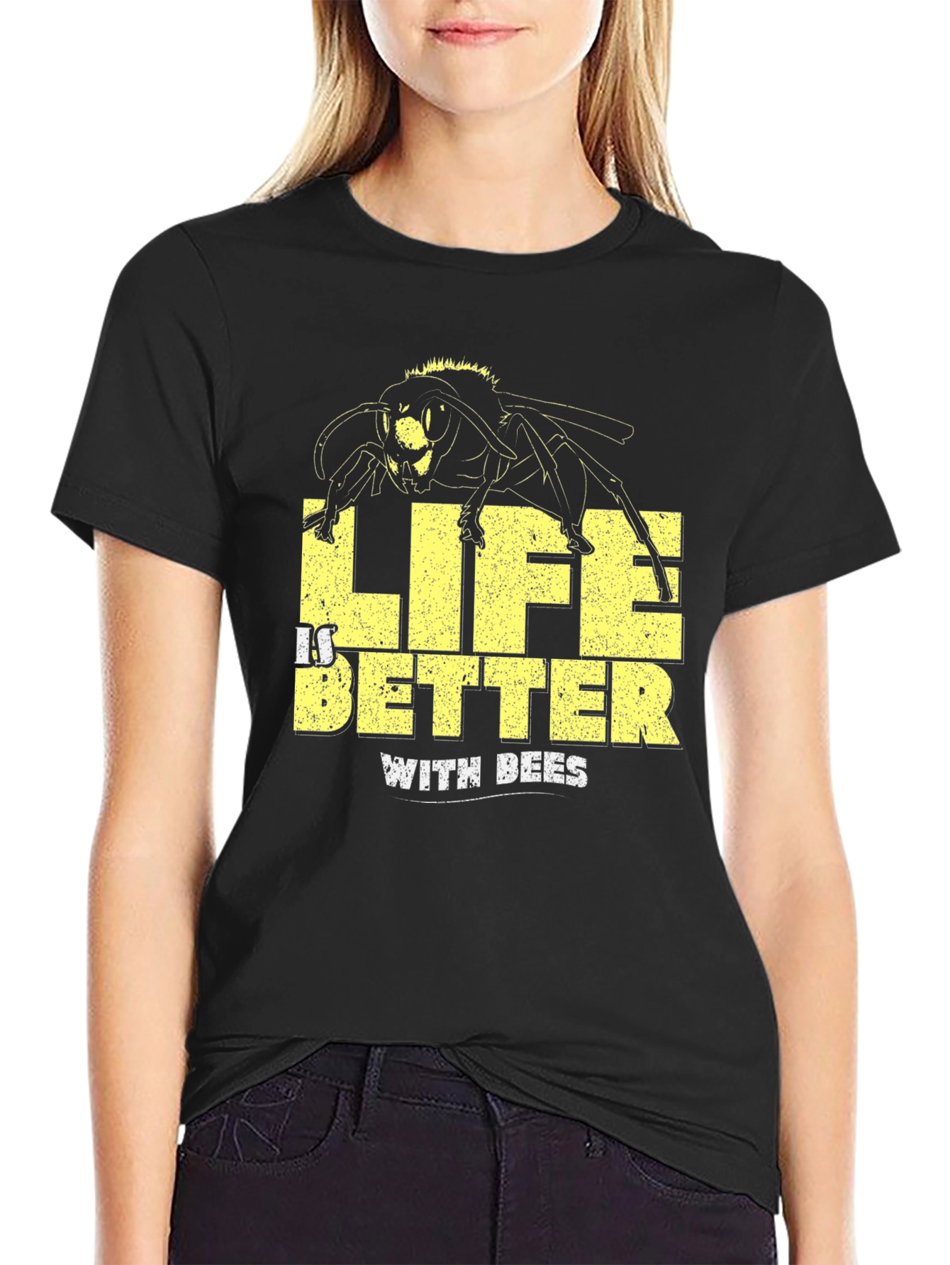 Life is Better with Bees Black T-Shirt