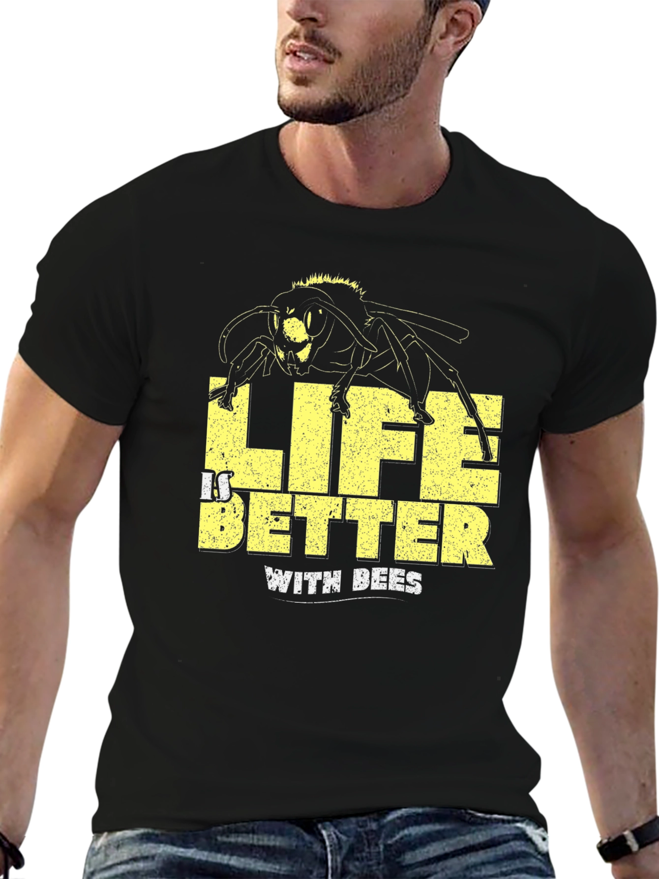 Life is Better with Bees Black T-Shirt