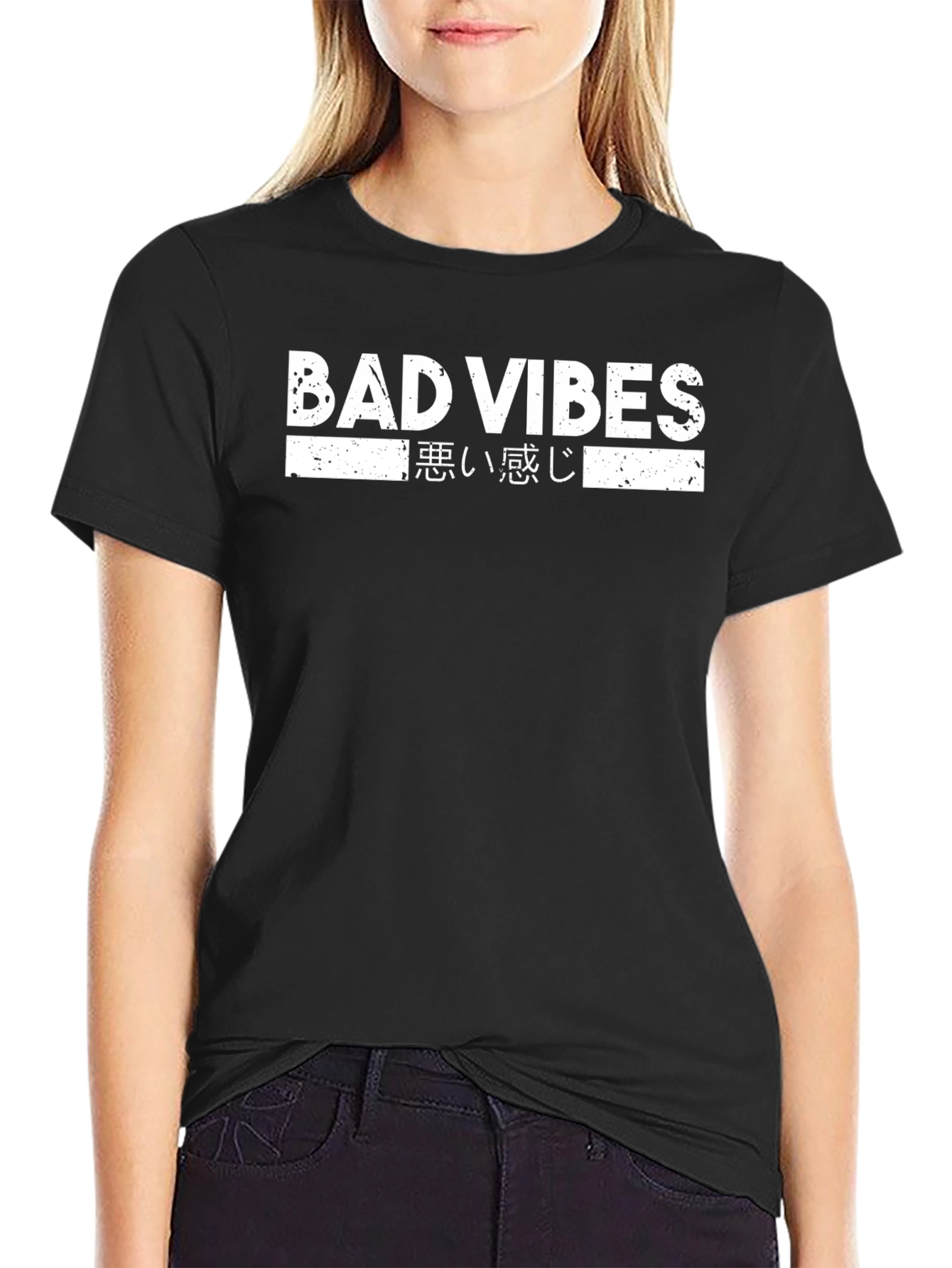 Bad Vibes Graphic Tee - Unisex Black Cotton Shirt