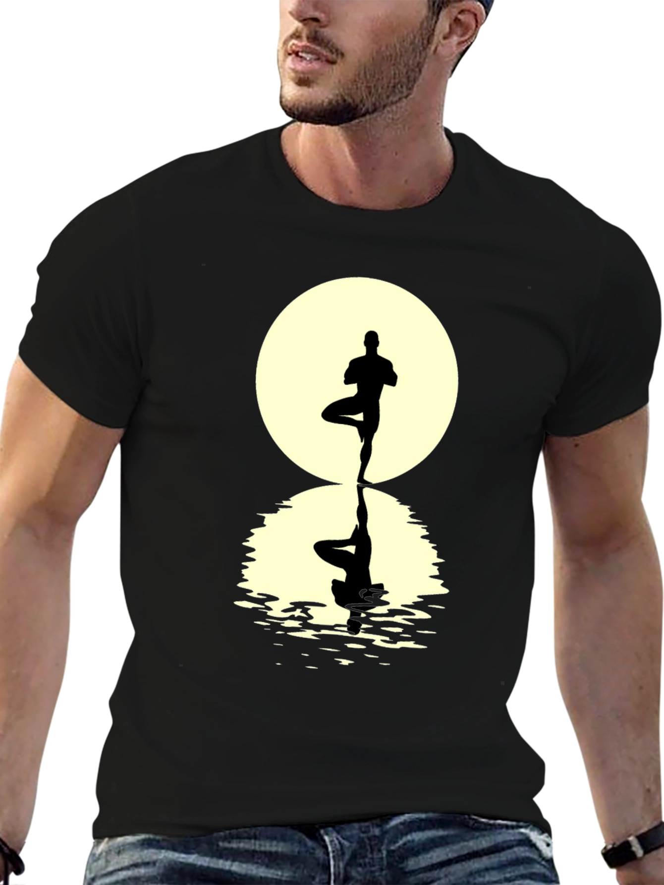 Yoga Pose Silhouette Graphic Tee