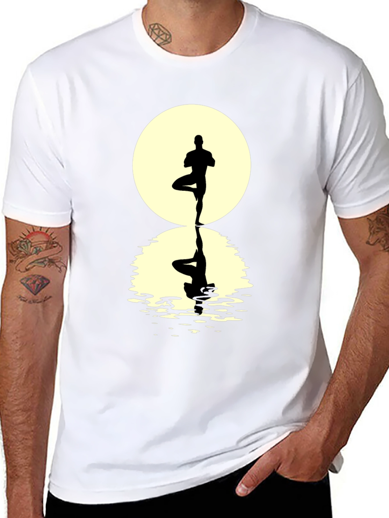 Yoga Pose Silhouette Graphic Tee