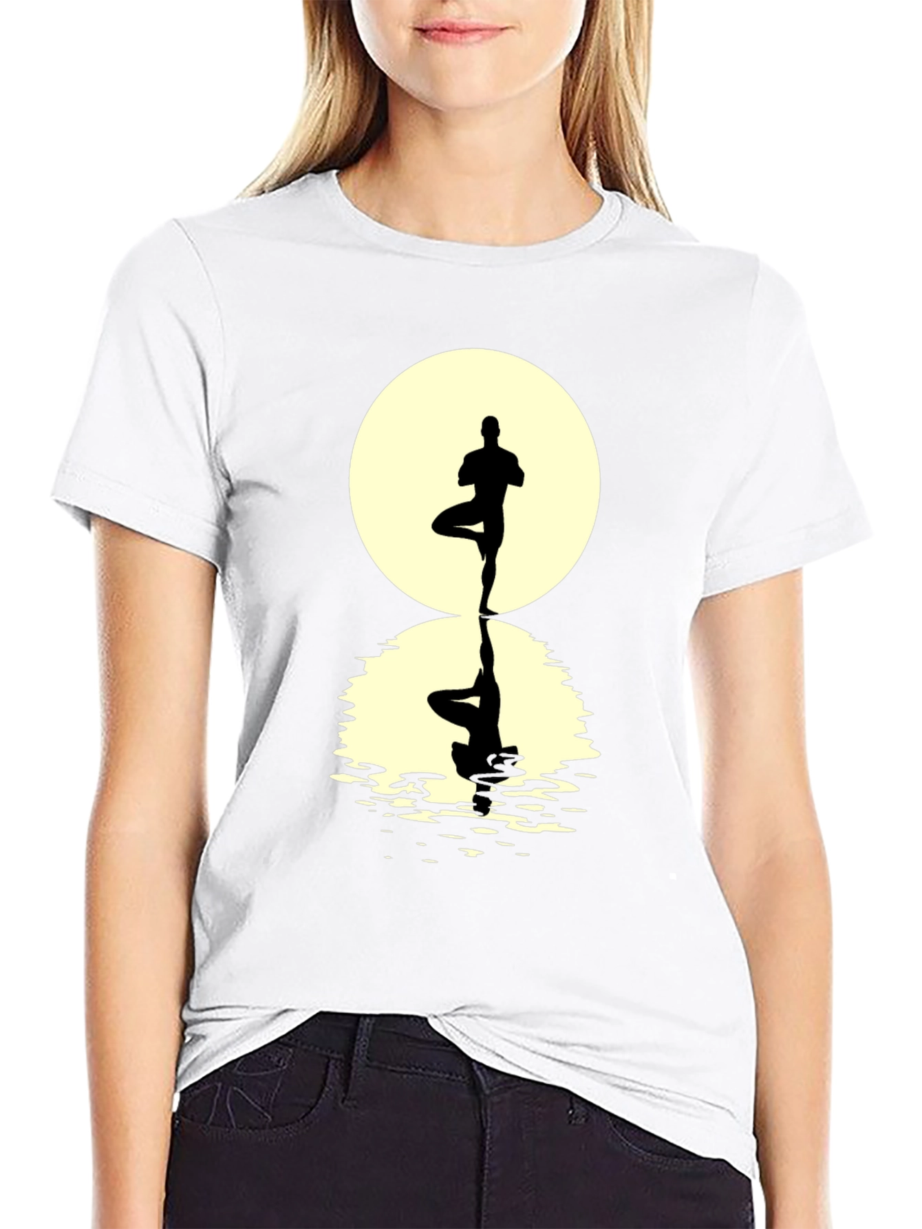 Yoga Pose Silhouette Graphic Tee