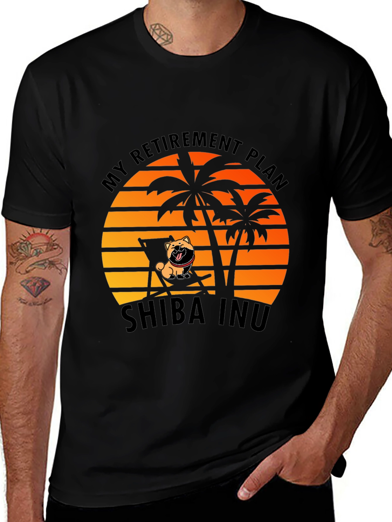 Shiba Inu Retirement Plan Black T-Shirt