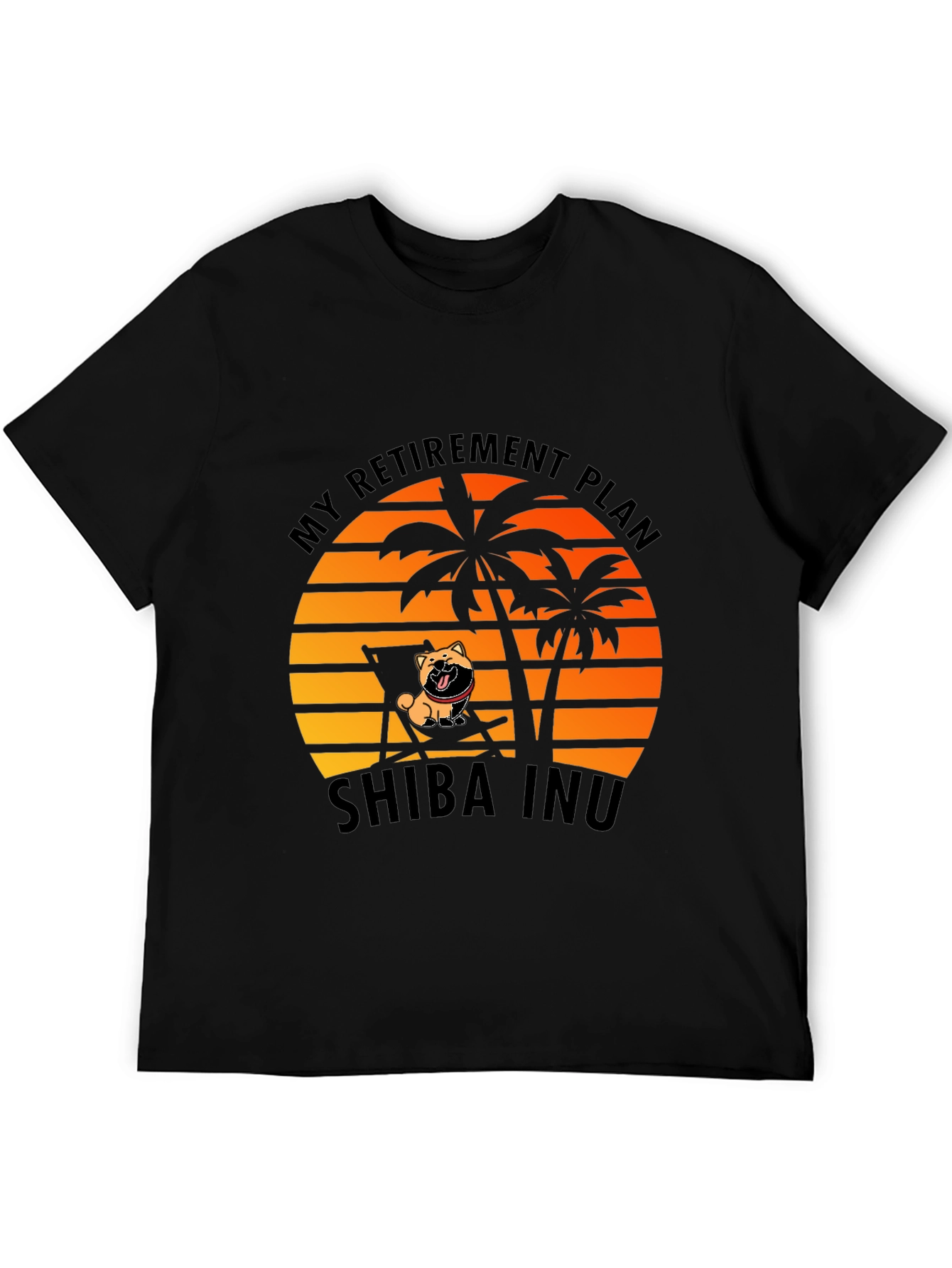 Shiba Inu Retirement Plan Black T-Shirt
