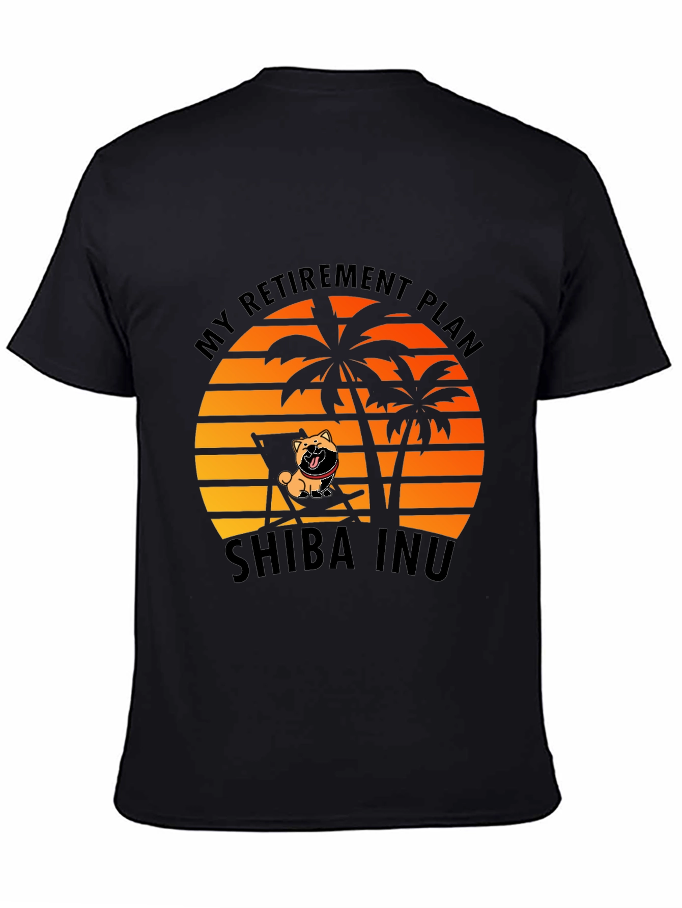 Shiba Inu Retirement Plan Black T-Shirt