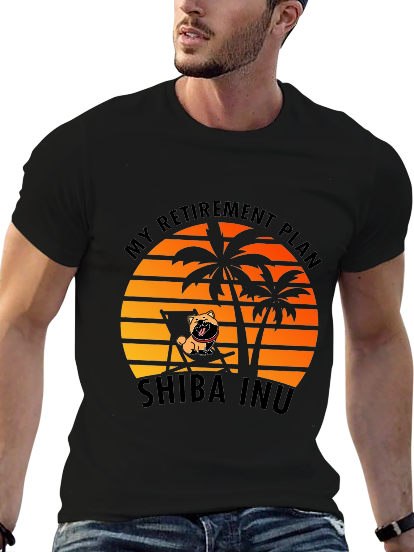 Shiba Inu Retirement Plan Black T-Shirt