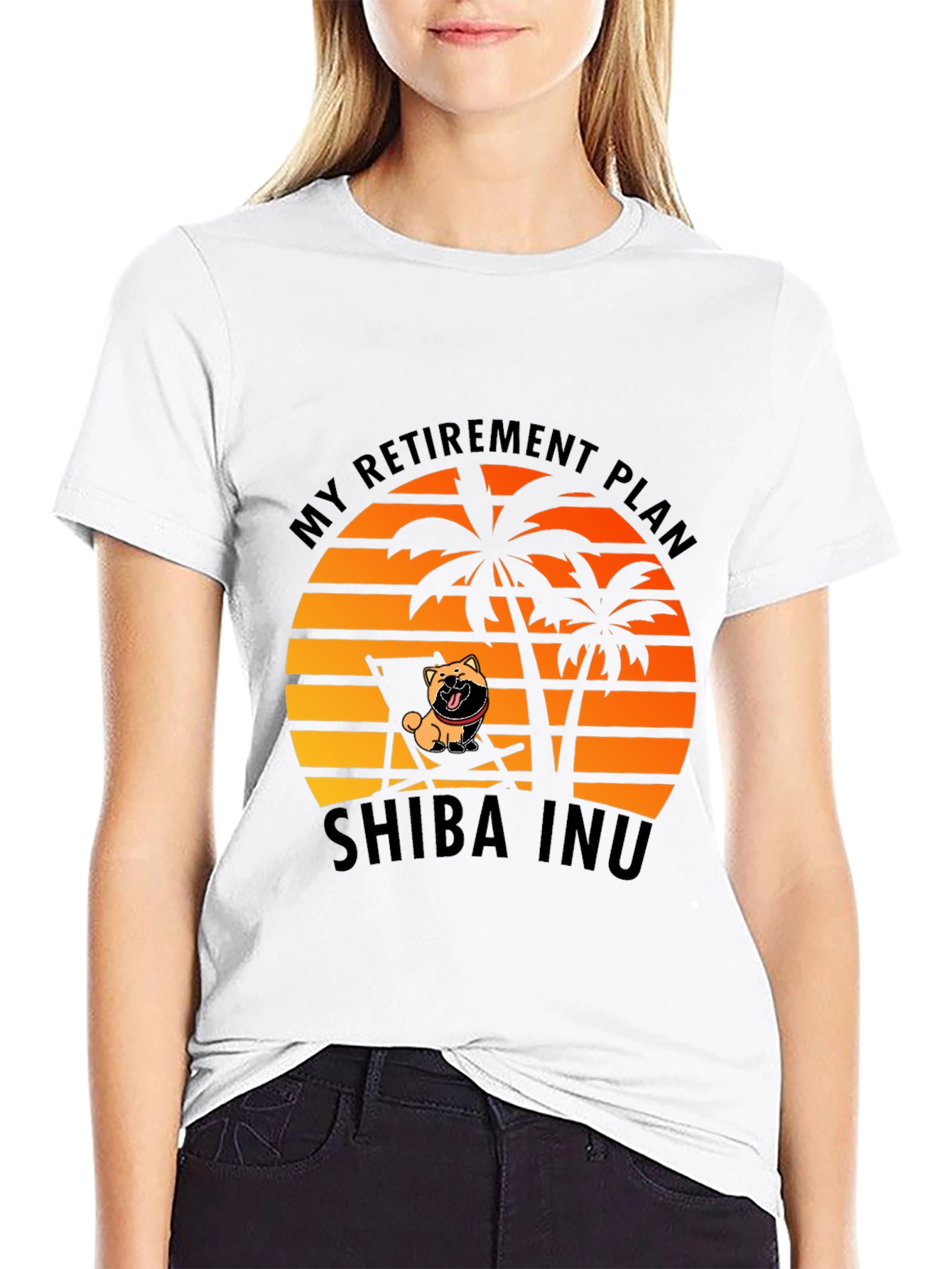 Shiba Inu Retirement Plan Black T-Shirt