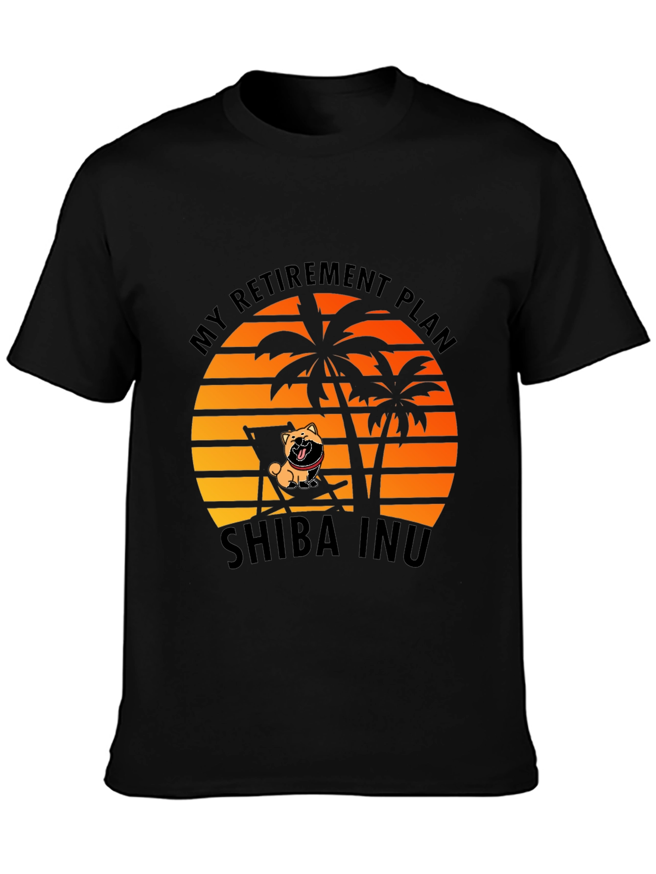 Shiba Inu Retirement Plan Black T-Shirt