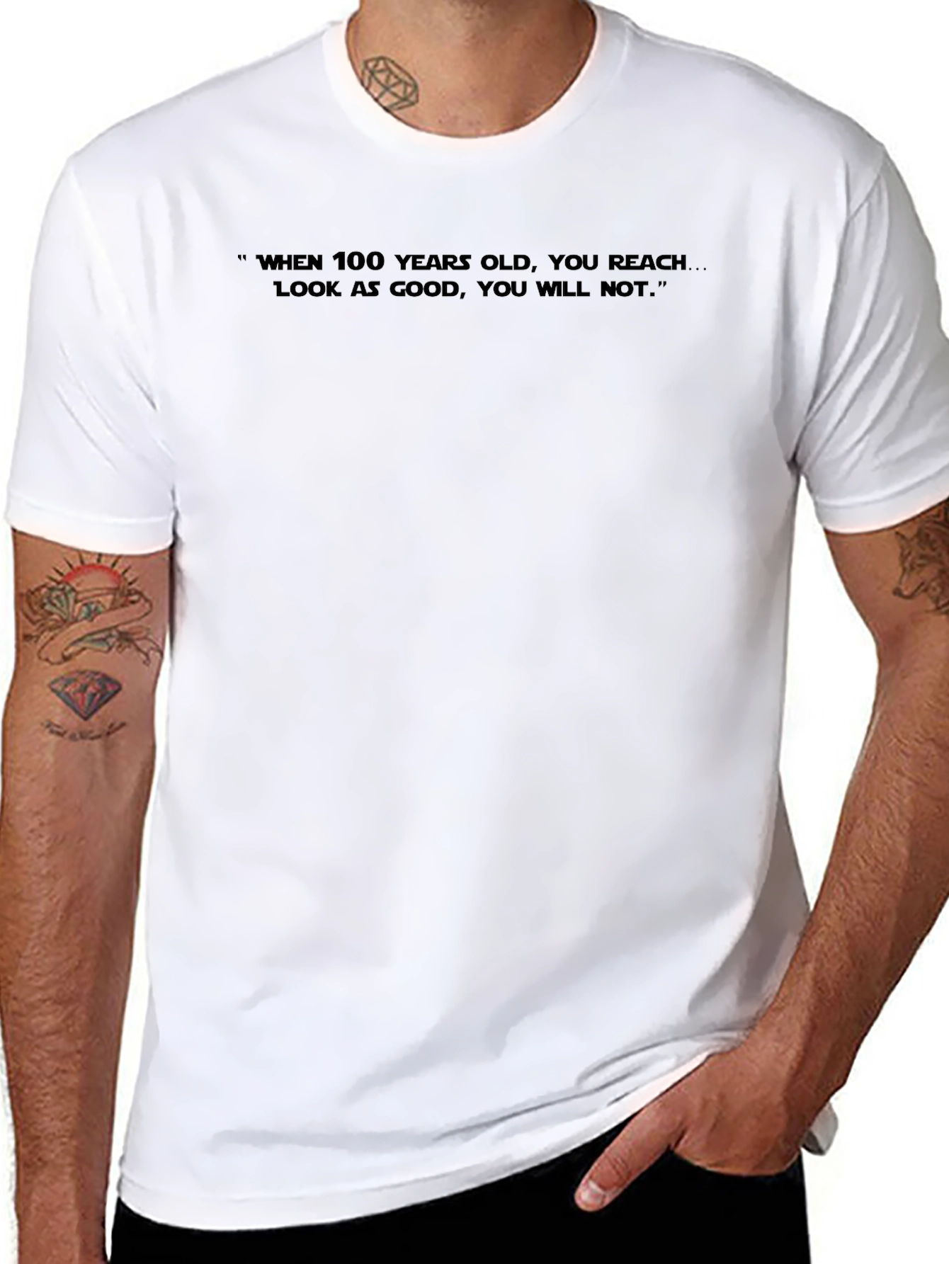Humorous 100 Years Old Graphic Tee - Black