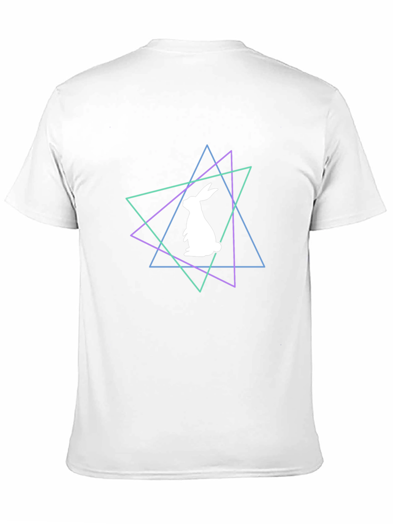 Geometric Rabbit Graphic Tee - Black