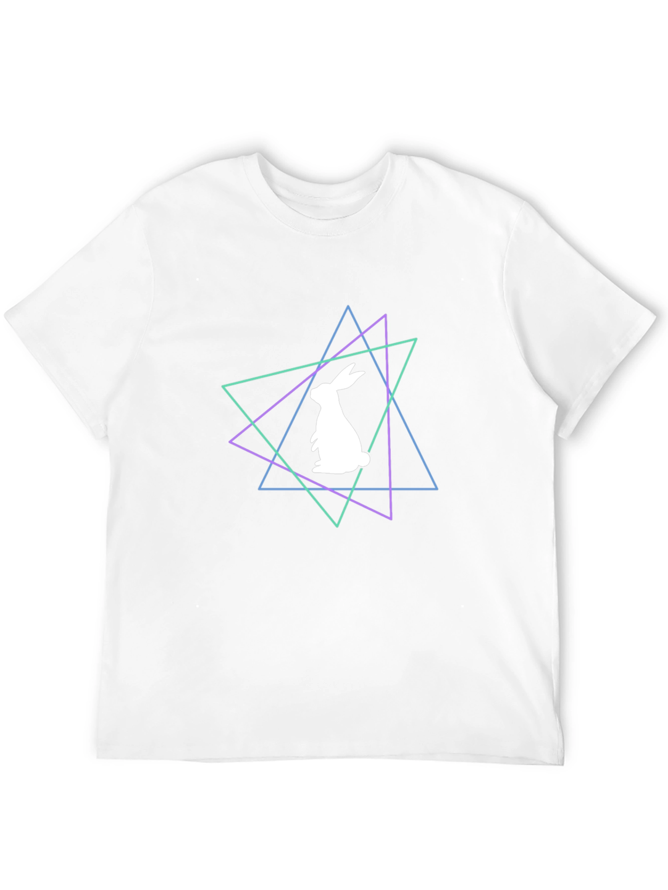 Geometric Rabbit Graphic Tee - Black