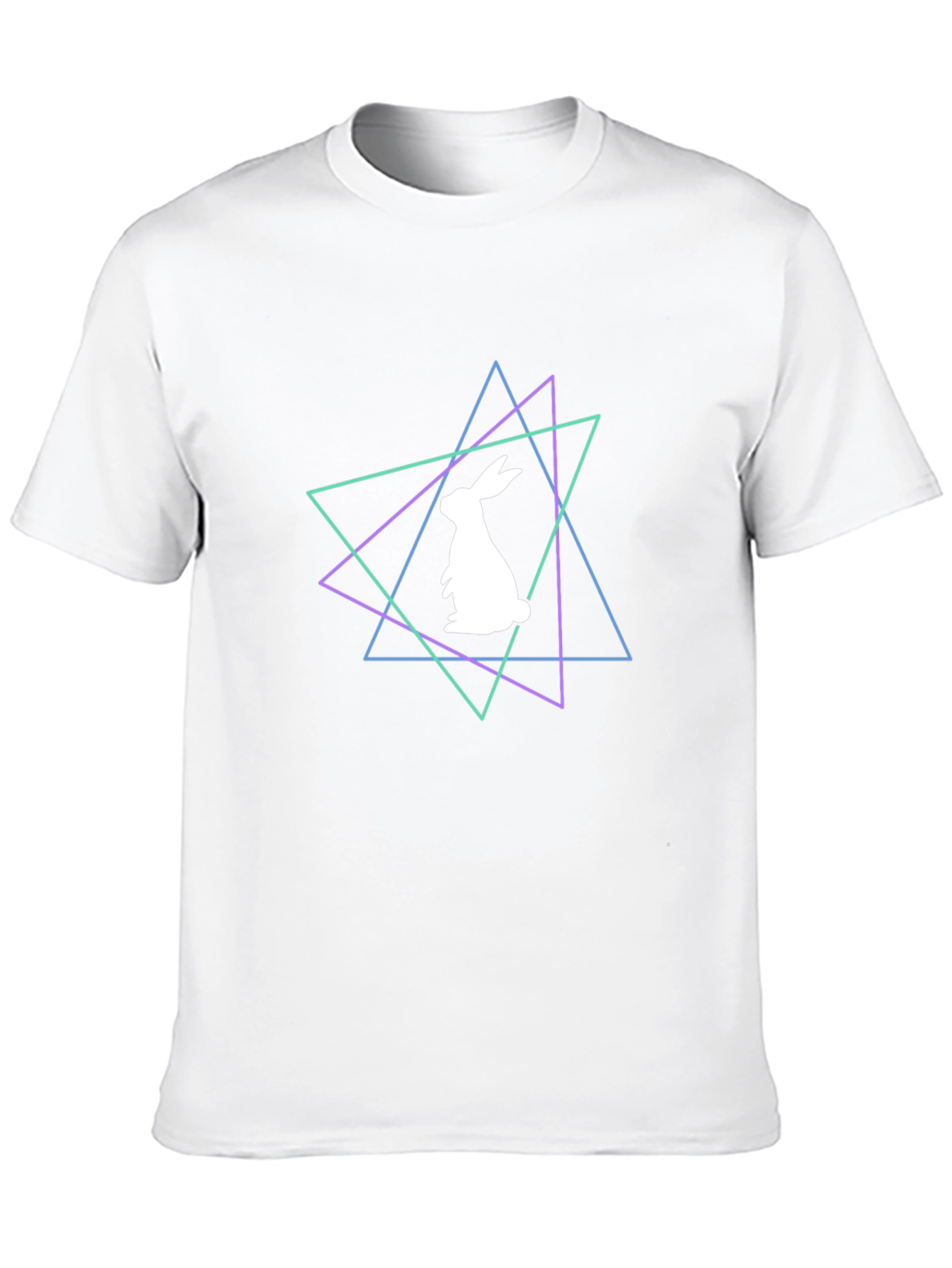 Geometric Rabbit Graphic Tee - Black