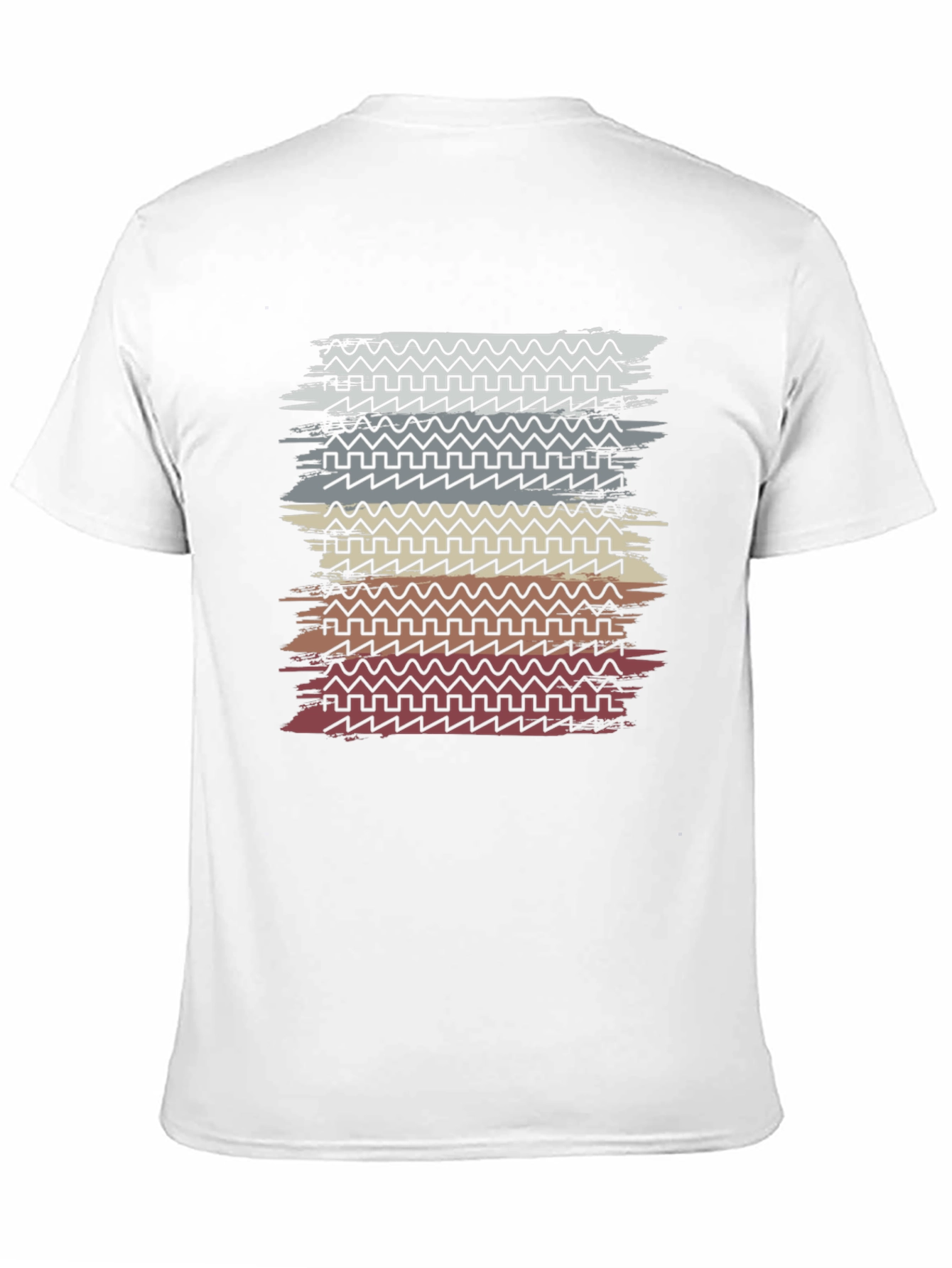 Retro Geometric Striped Graphic Tee