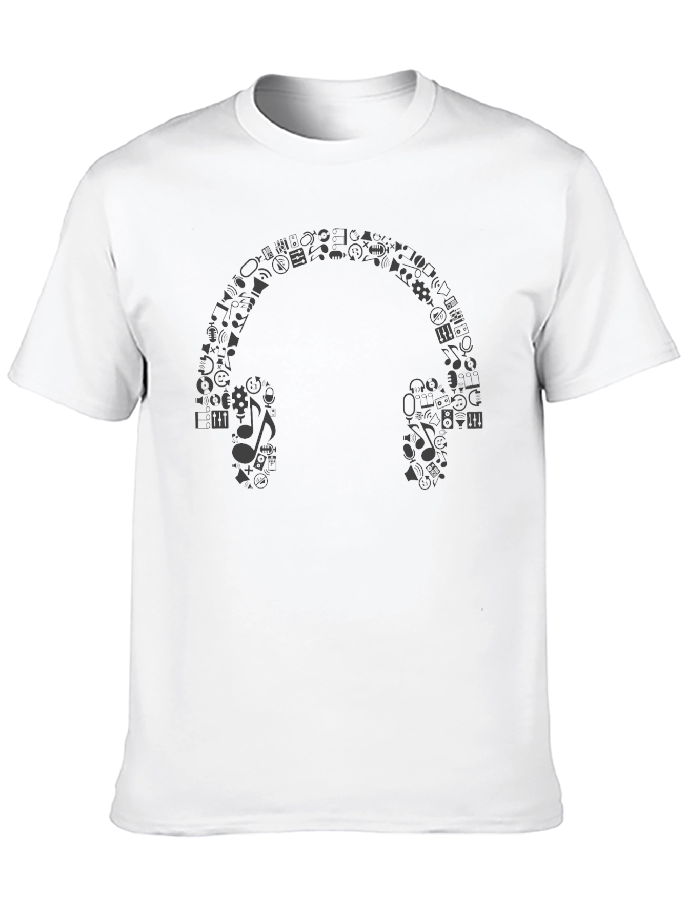 Iconic Music Headphones Graphic Tee - Black
