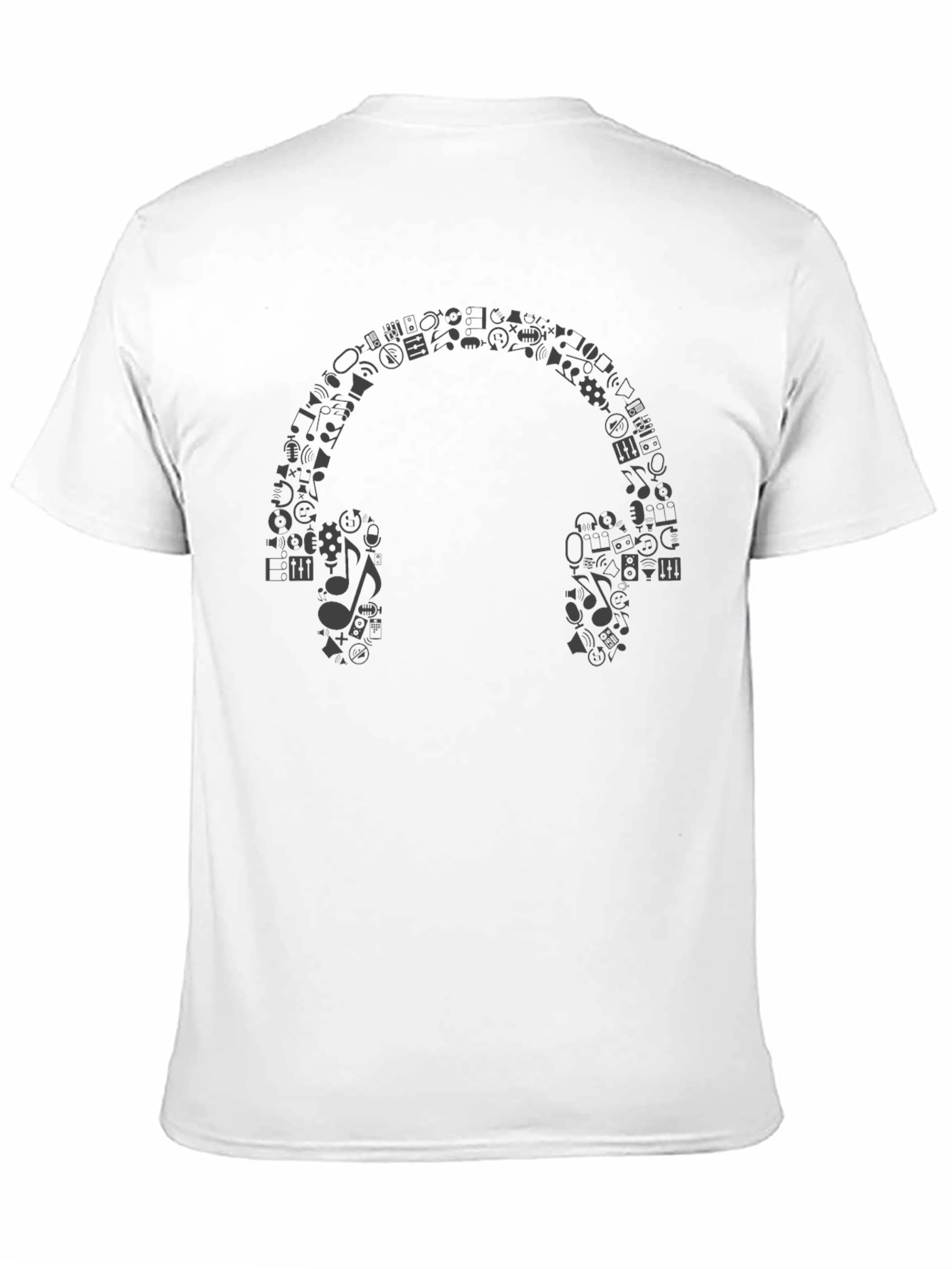 Iconic Music Headphones Graphic Tee - Black