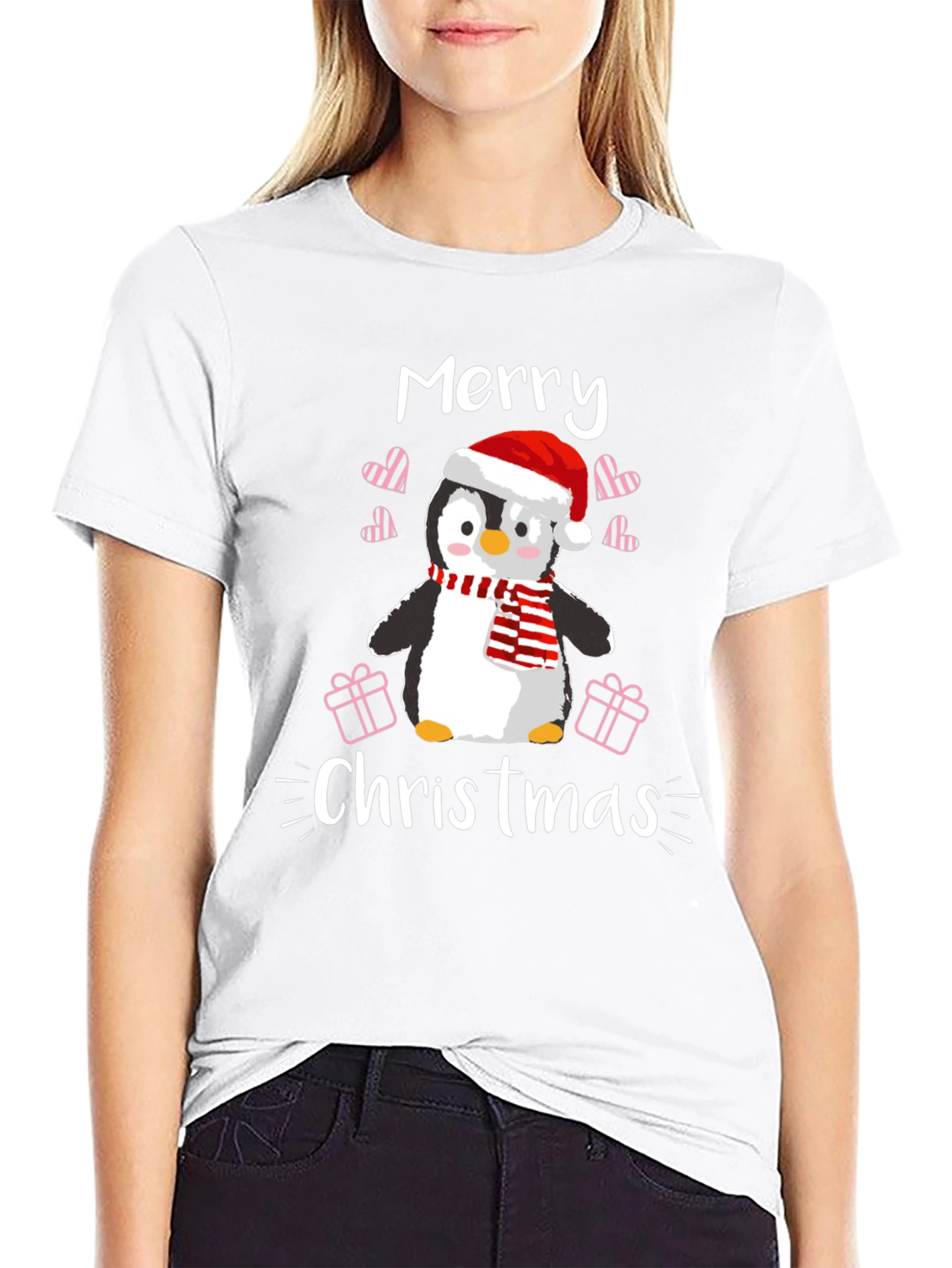 Merry Christmas Penguin T-Shirt Holiday Tee