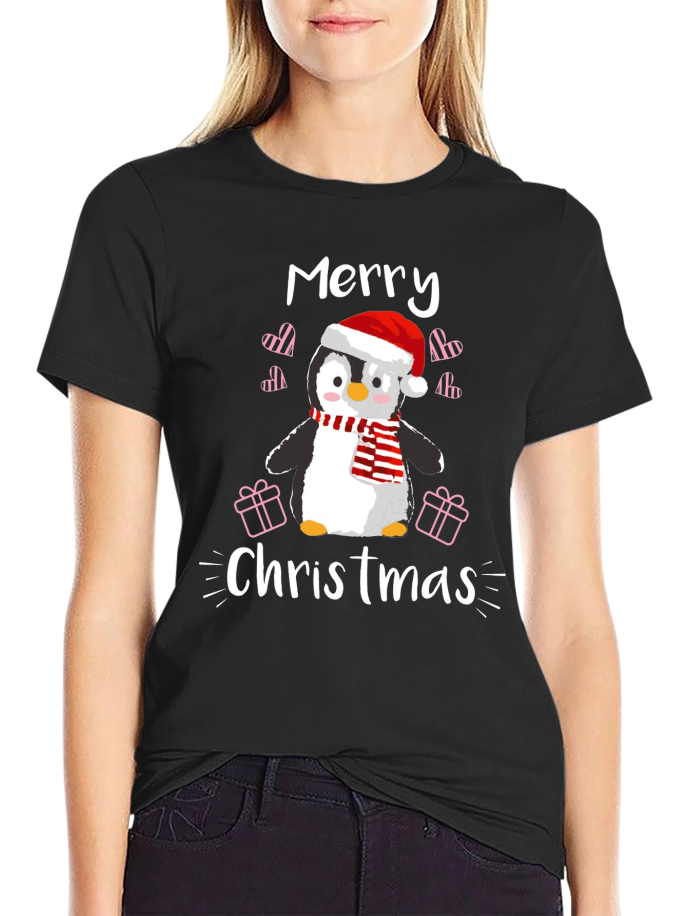 Merry Christmas Penguin T-Shirt Holiday Tee