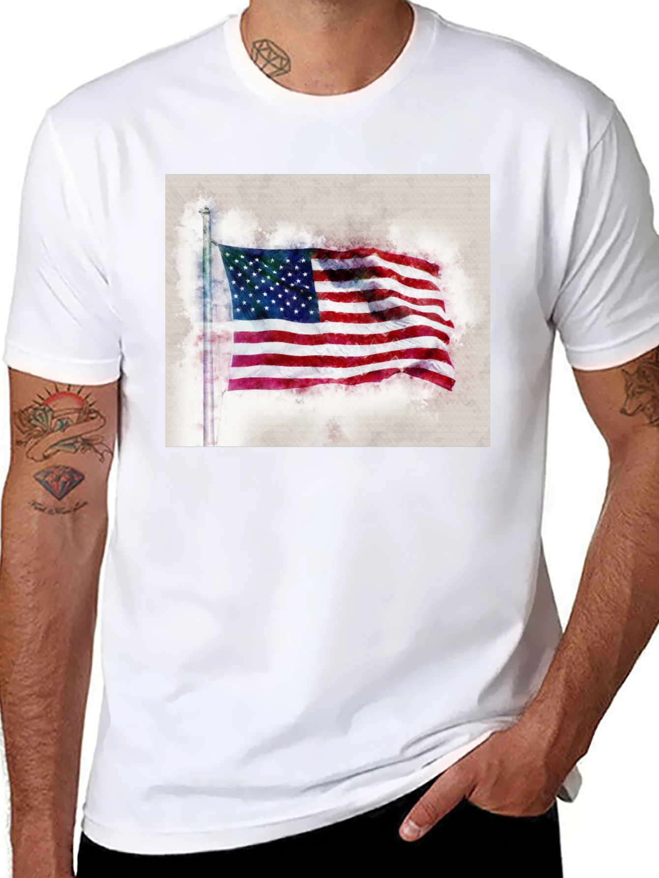 American Flag Graphic Tee - Patriotic Style