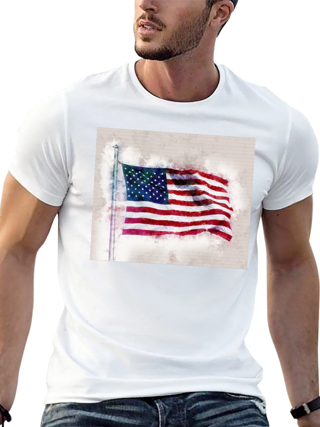American Flag Graphic Tee - Patriotic Style