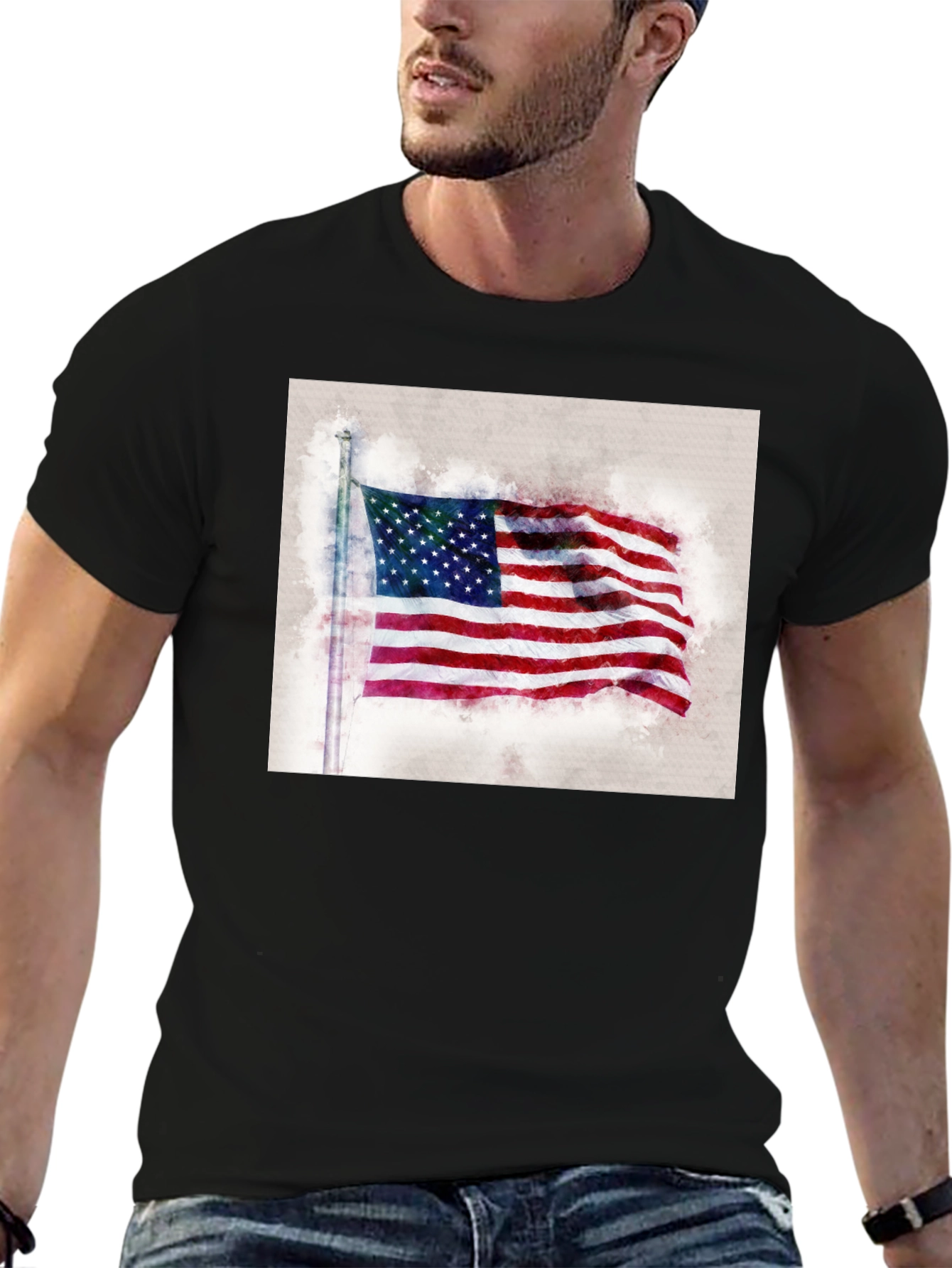 American Flag Graphic Tee - Patriotic Style