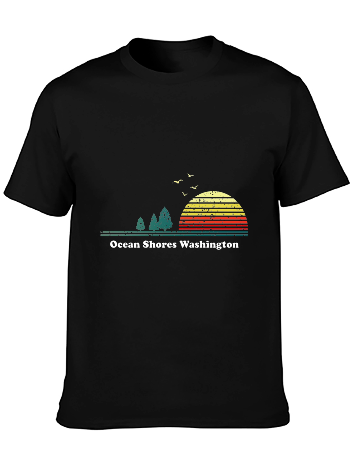 Ocean Shores Washington Retro Graphic T-Shirt
