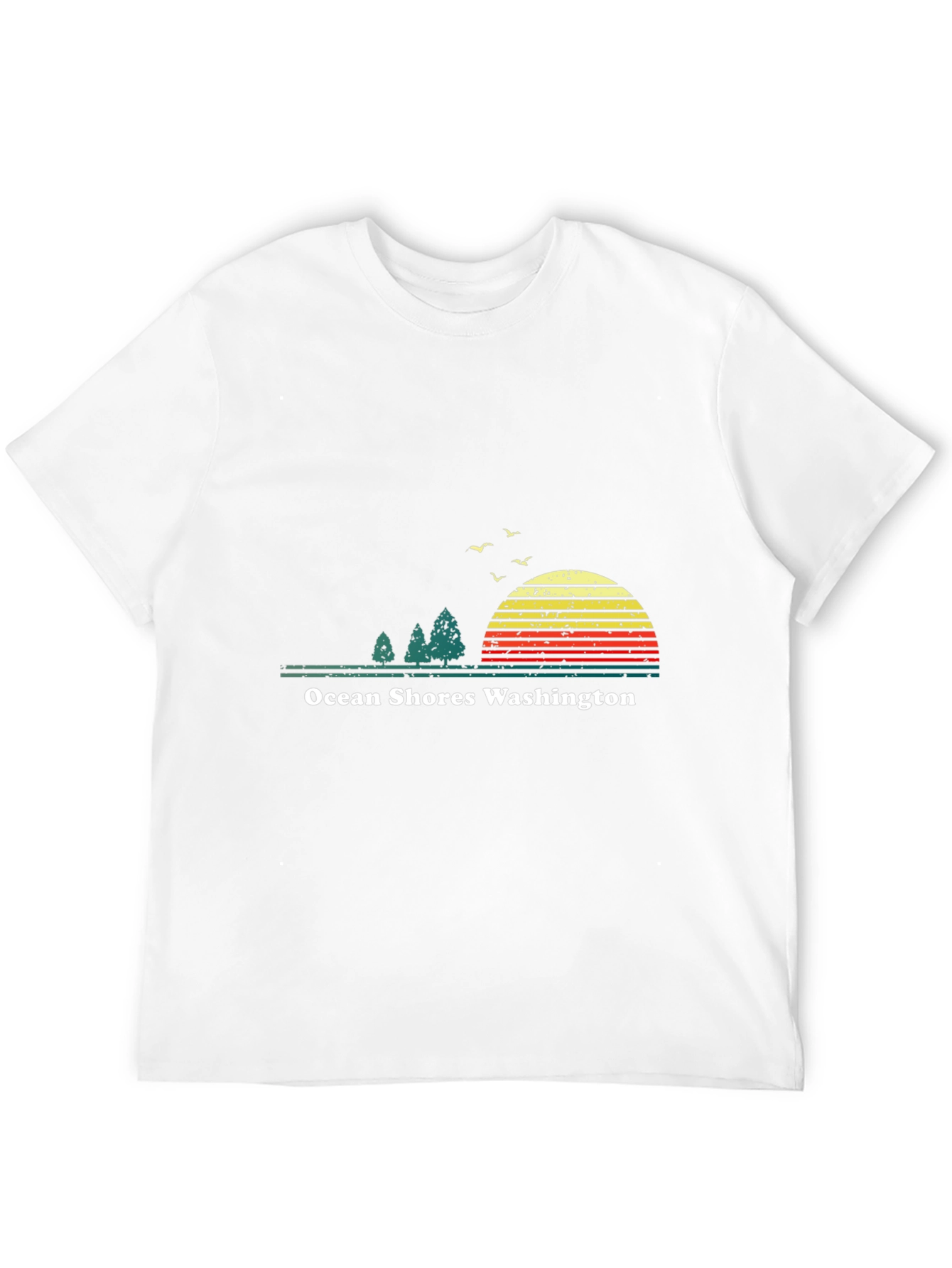 Ocean Shores Washington Retro Graphic T-Shirt
