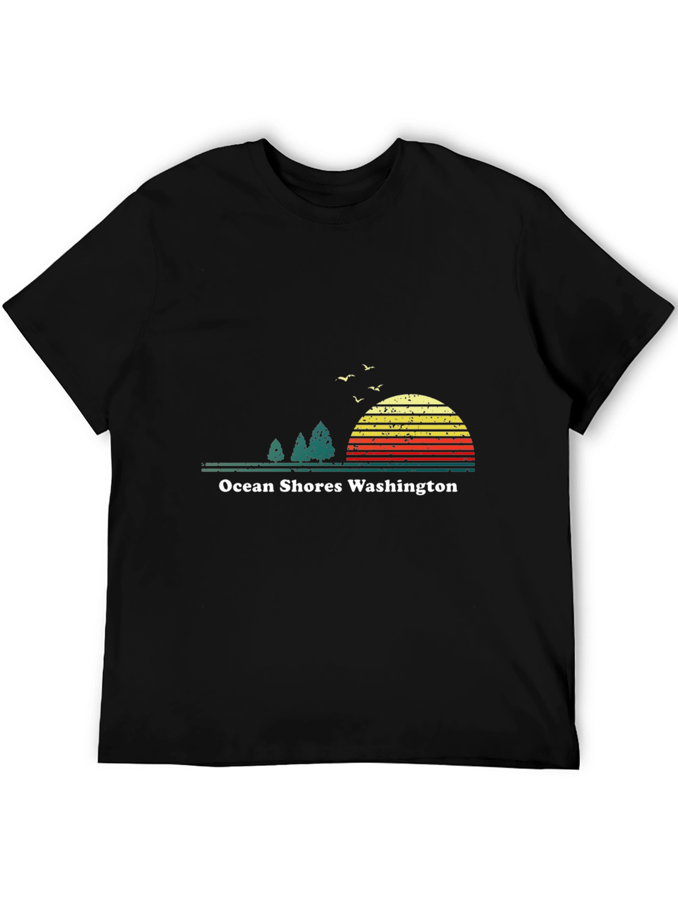Ocean Shores Washington Retro Graphic T-Shirt