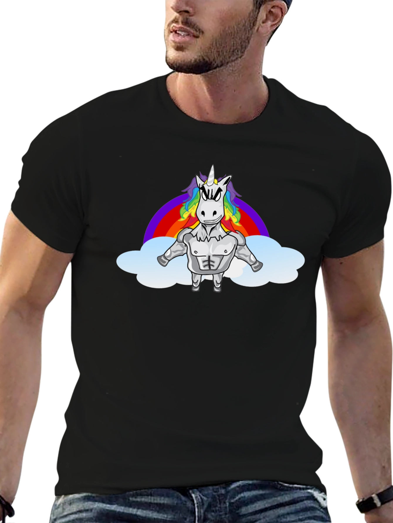 Muscle Unicorn Rainbow T-Shirt