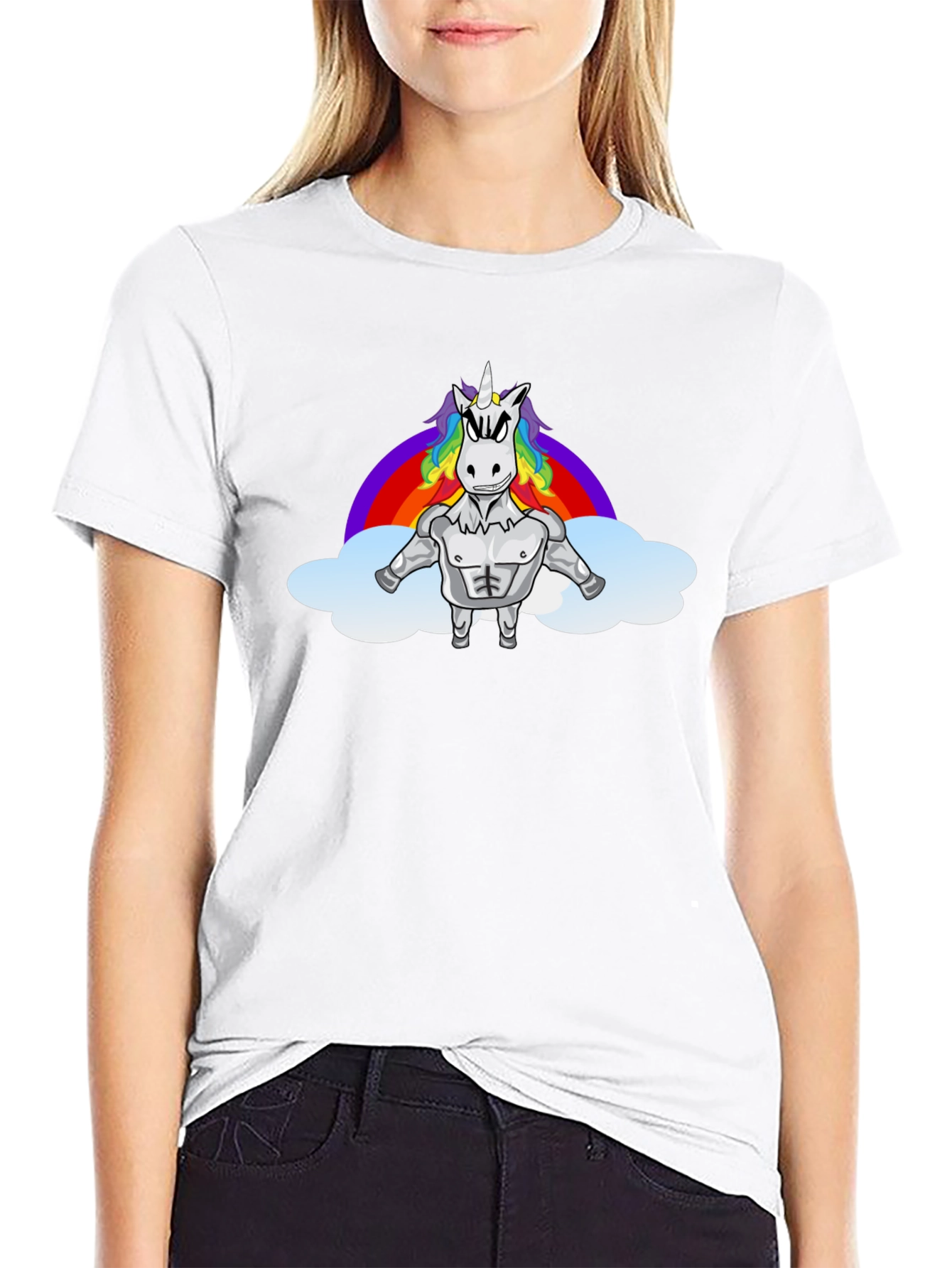 Muscle Unicorn Rainbow T-Shirt