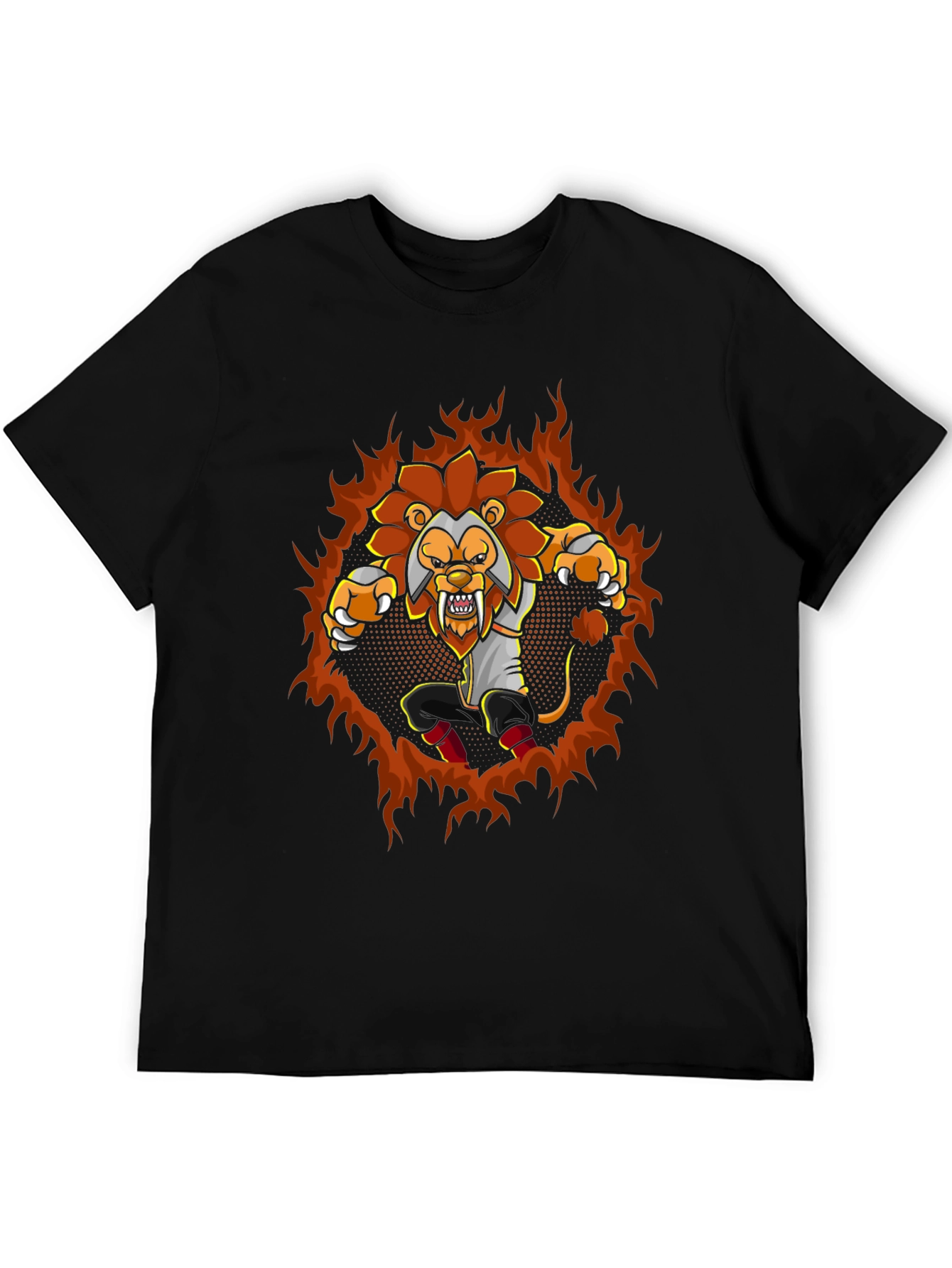 Fiery Lion Graphic T-Shirt