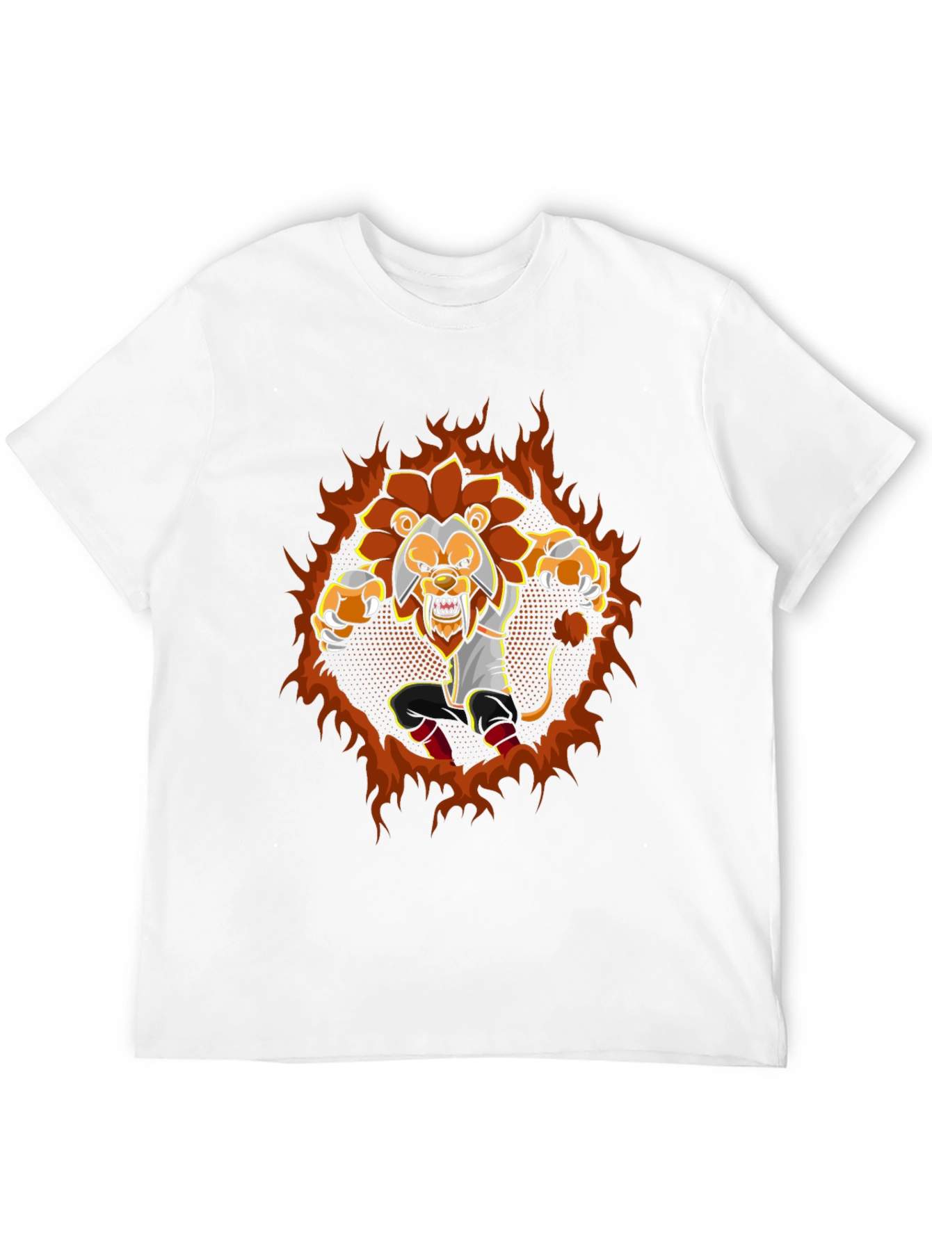 Fiery Lion Graphic T-Shirt