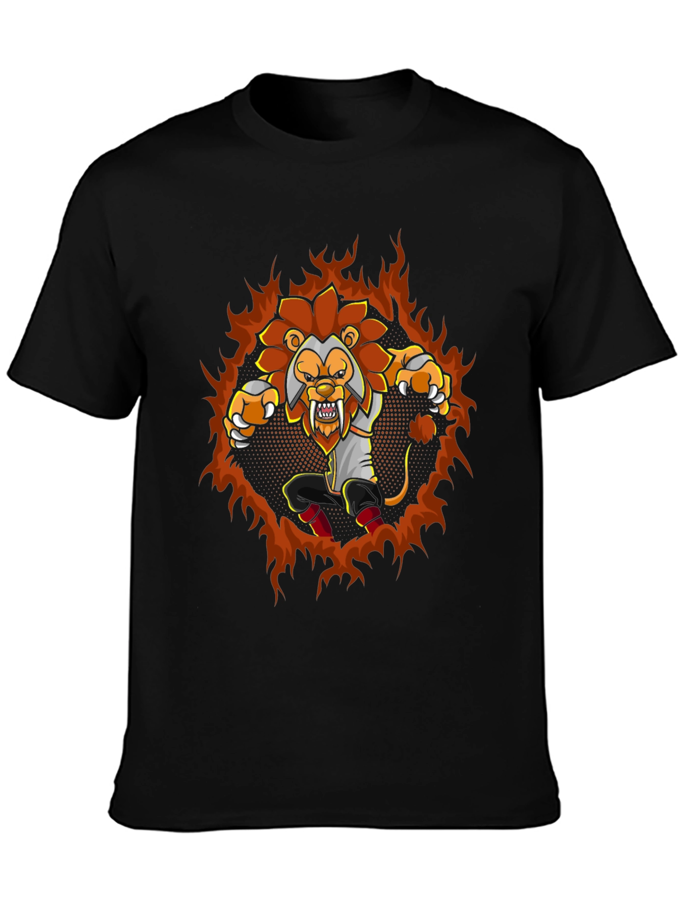 Fiery Lion Graphic T-Shirt