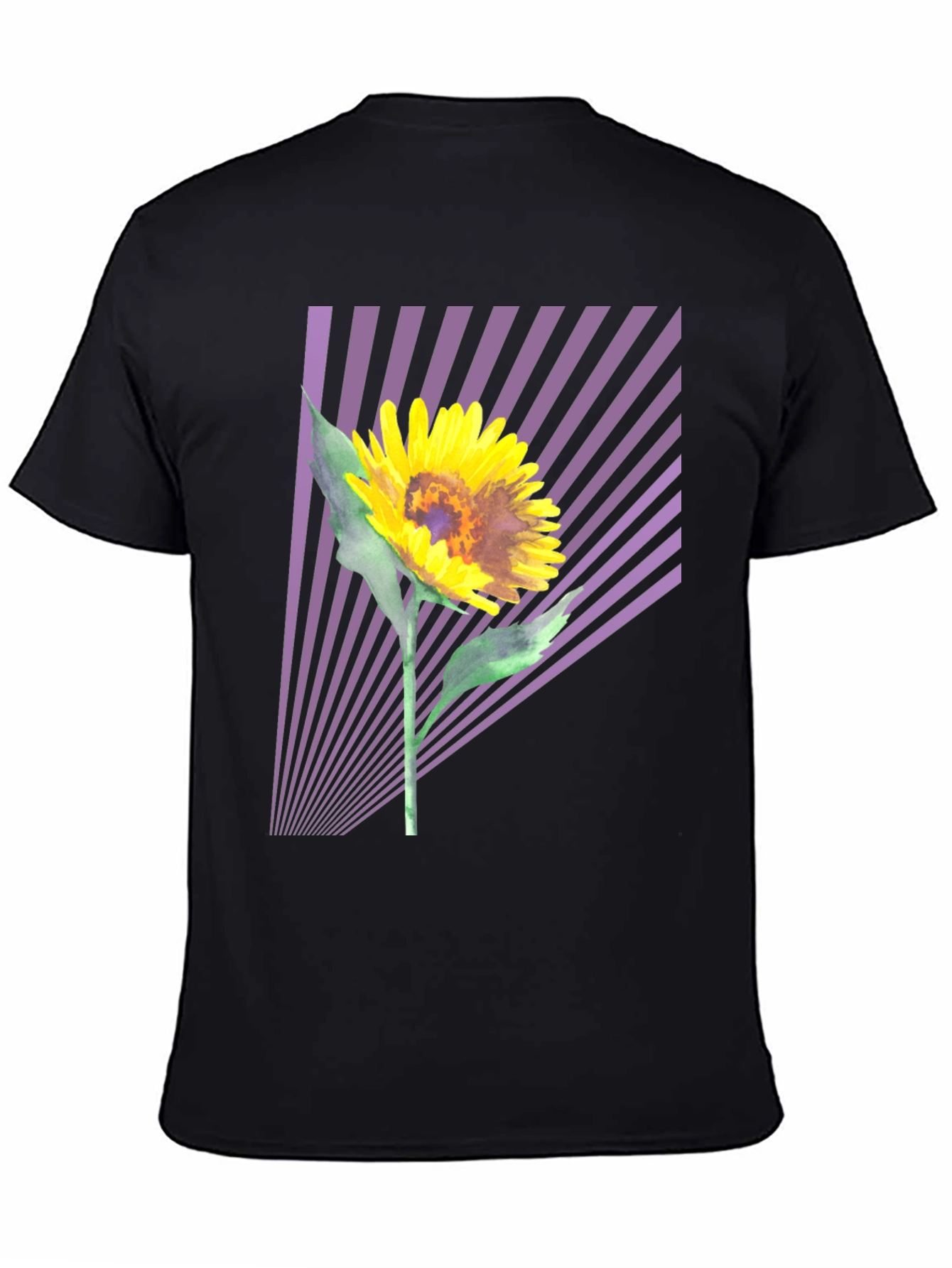 Sunflower Graphic Tee - Stylish Mens Black T-Shirt