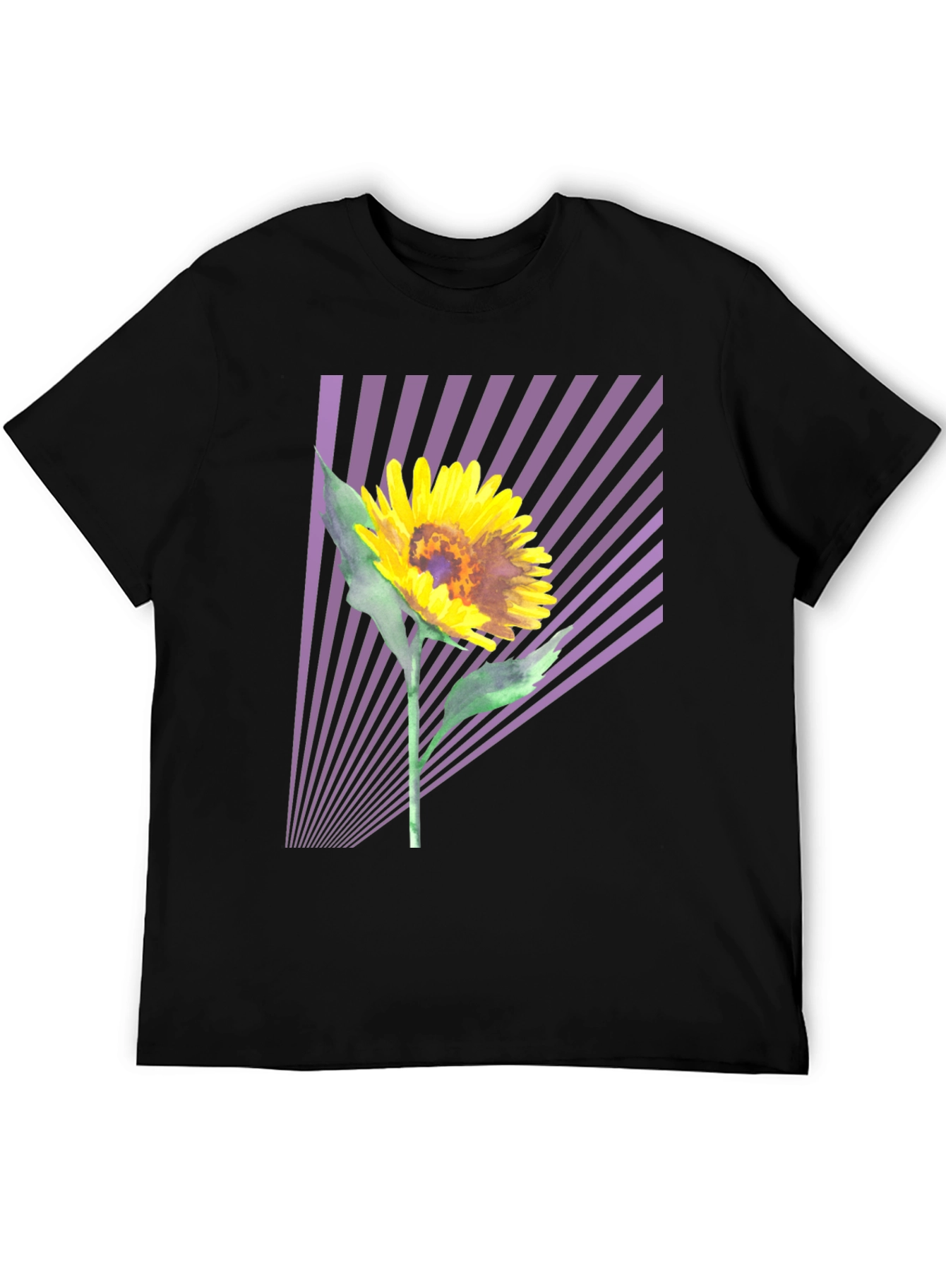 Sunflower Graphic Tee - Stylish Mens Black T-Shirt
