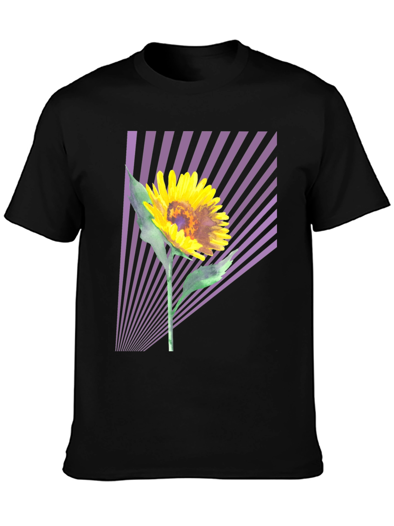 Sunflower Graphic Tee - Stylish Mens Black T-Shirt