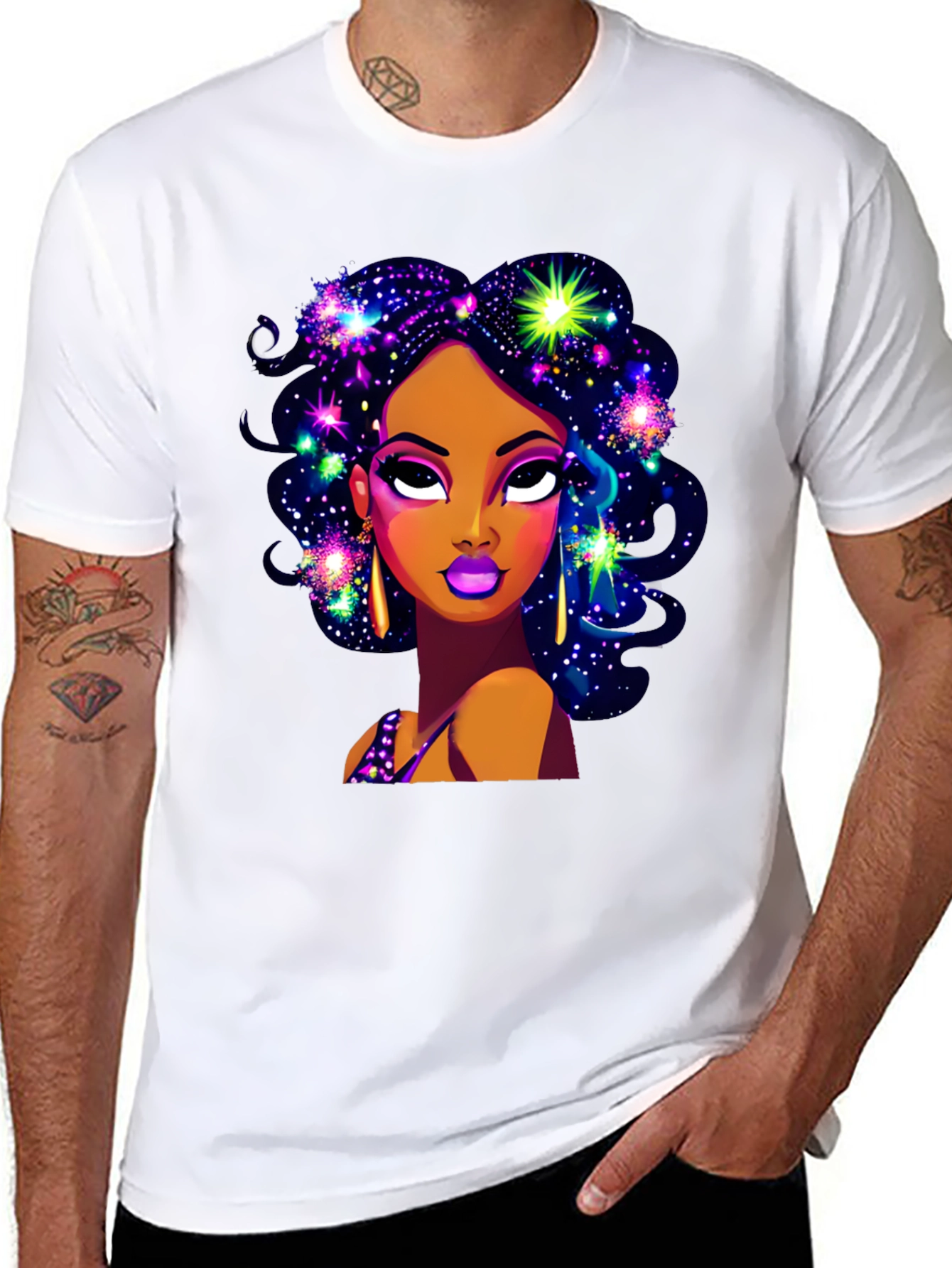 Galaxy Girl Graphic T-Shirt - Stylish Comfort