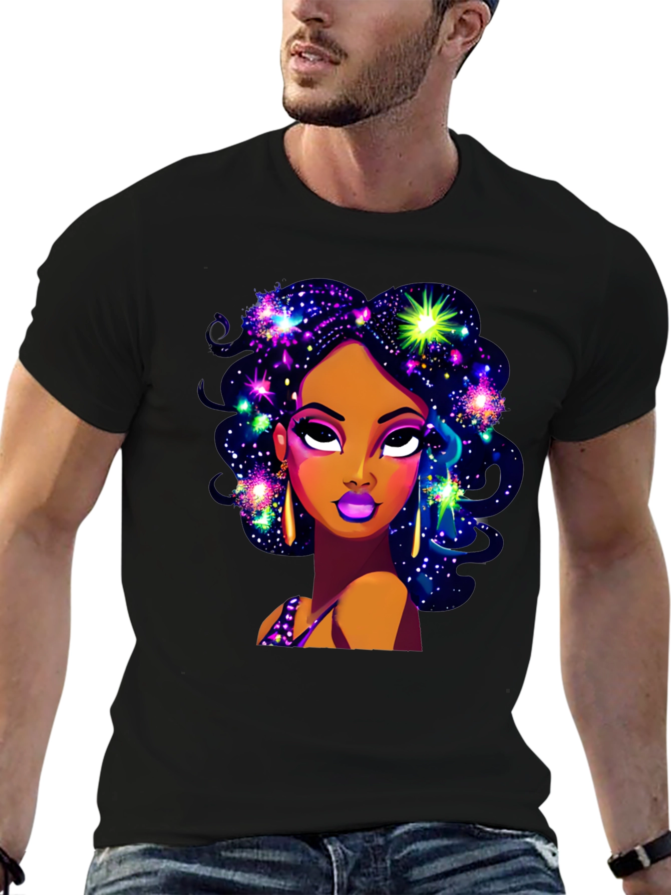 Galaxy Girl Graphic T-Shirt - Stylish Comfort
