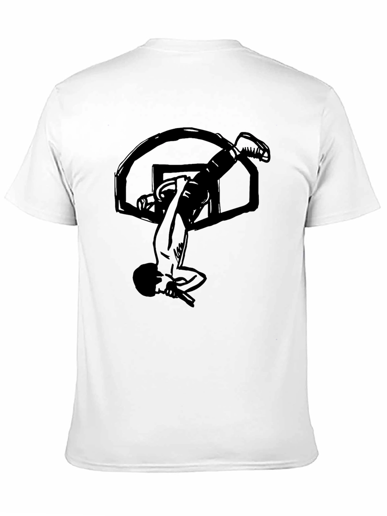 Basketball Dunk Graphic Tee - Black Cotton T-Shirt