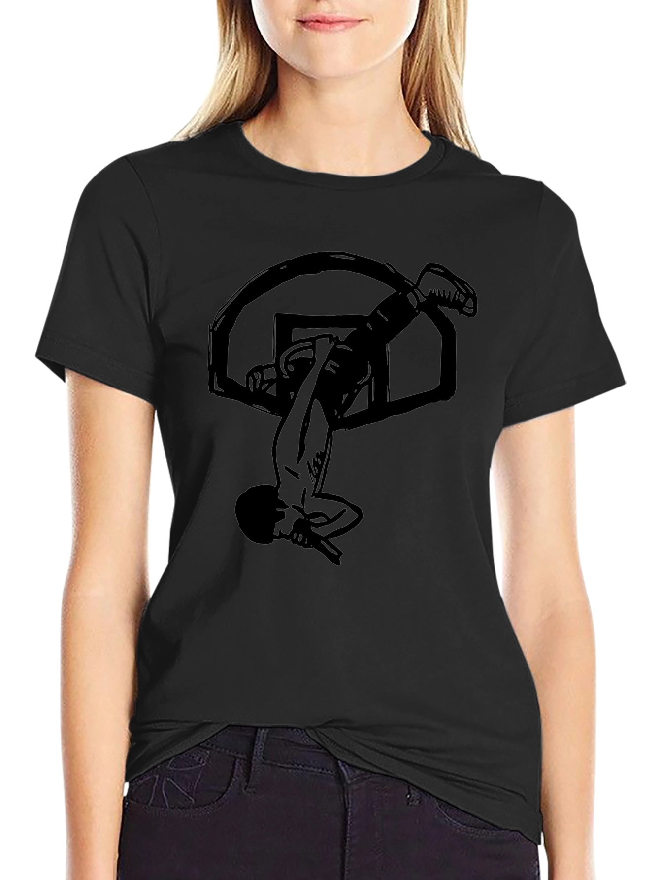 Basketball Dunk Graphic Tee - Black Cotton T-Shirt