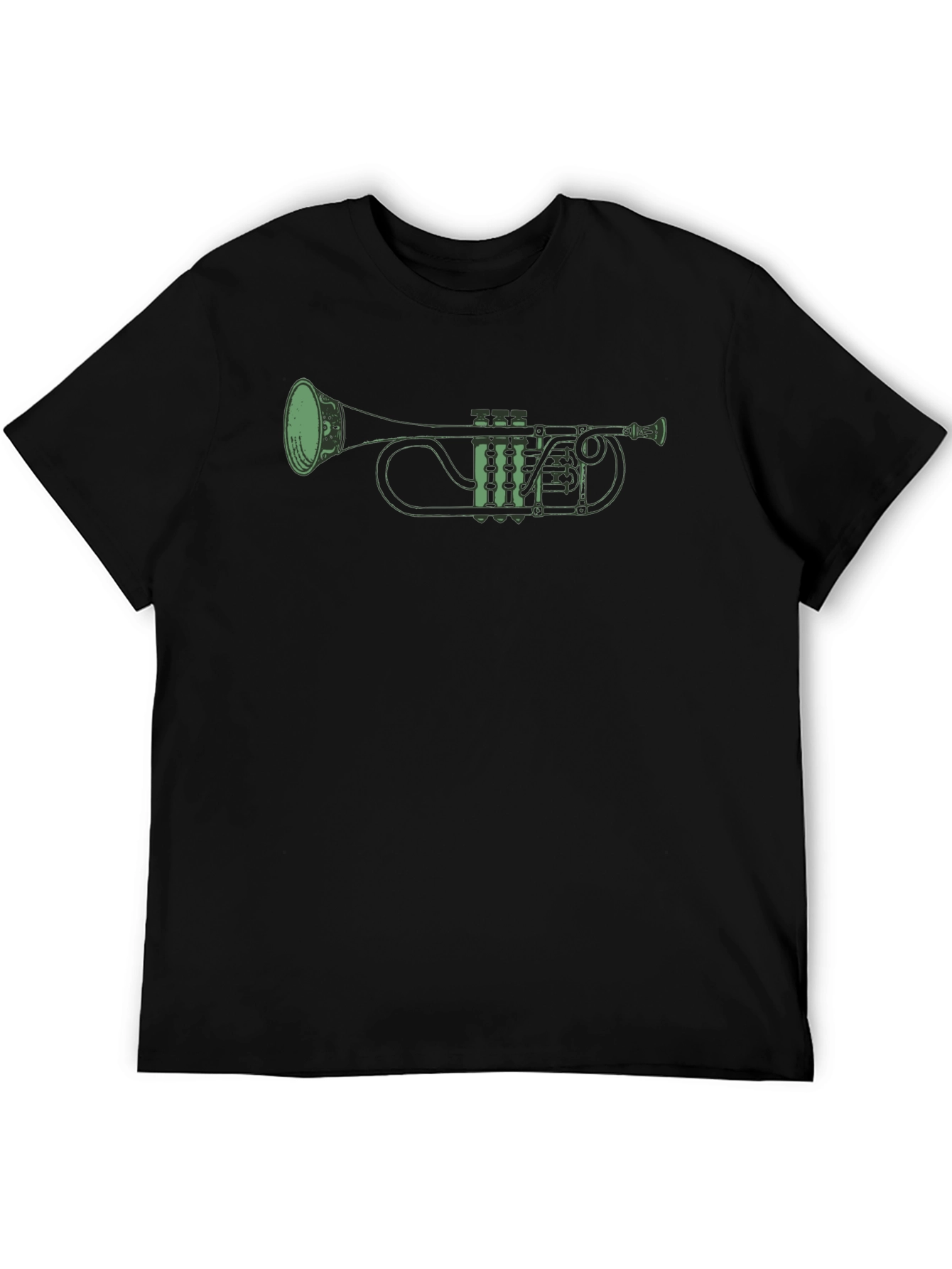 Green Trumpet Graphic Tee - Musicians Style